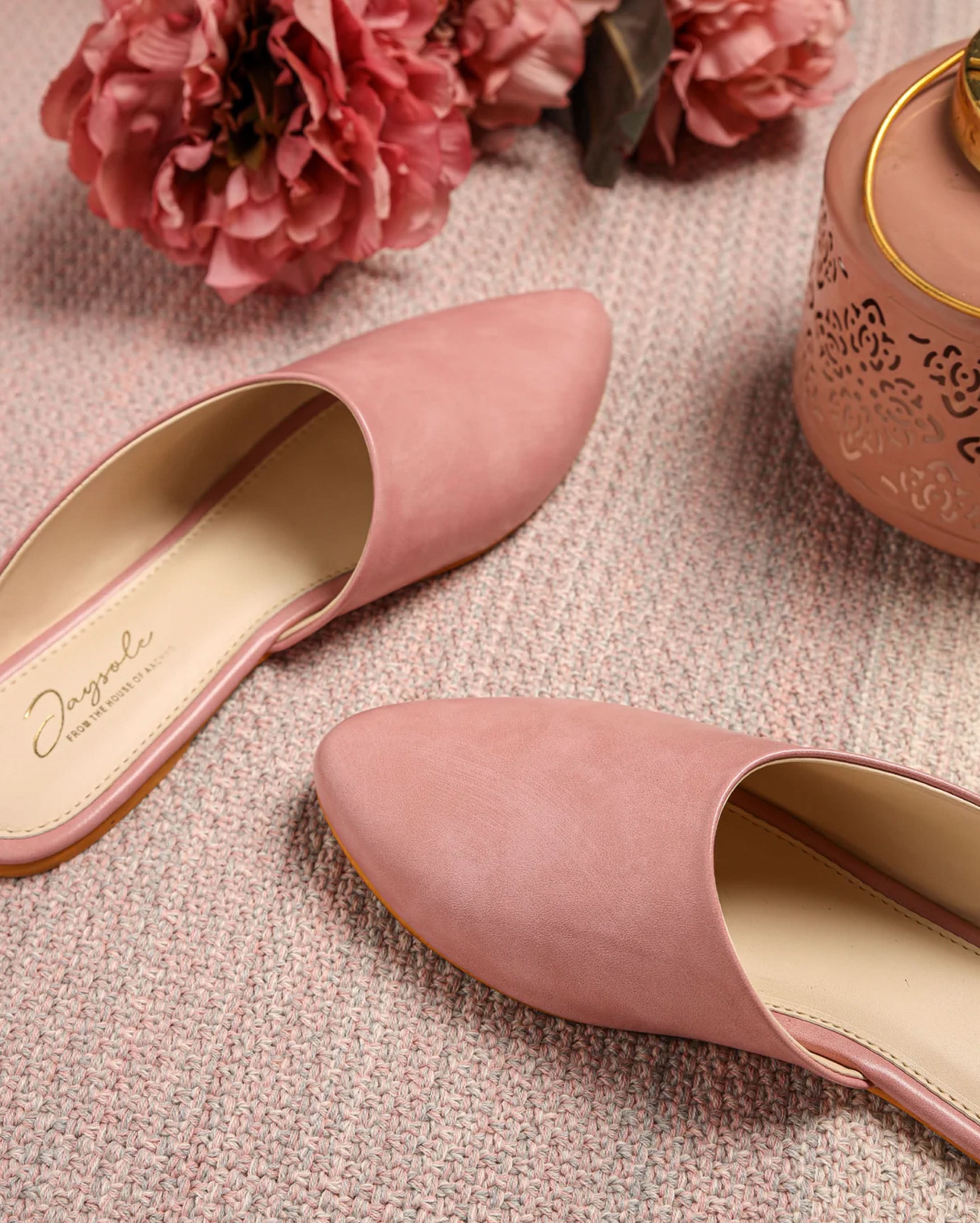 Cradle Pink Leather Mules