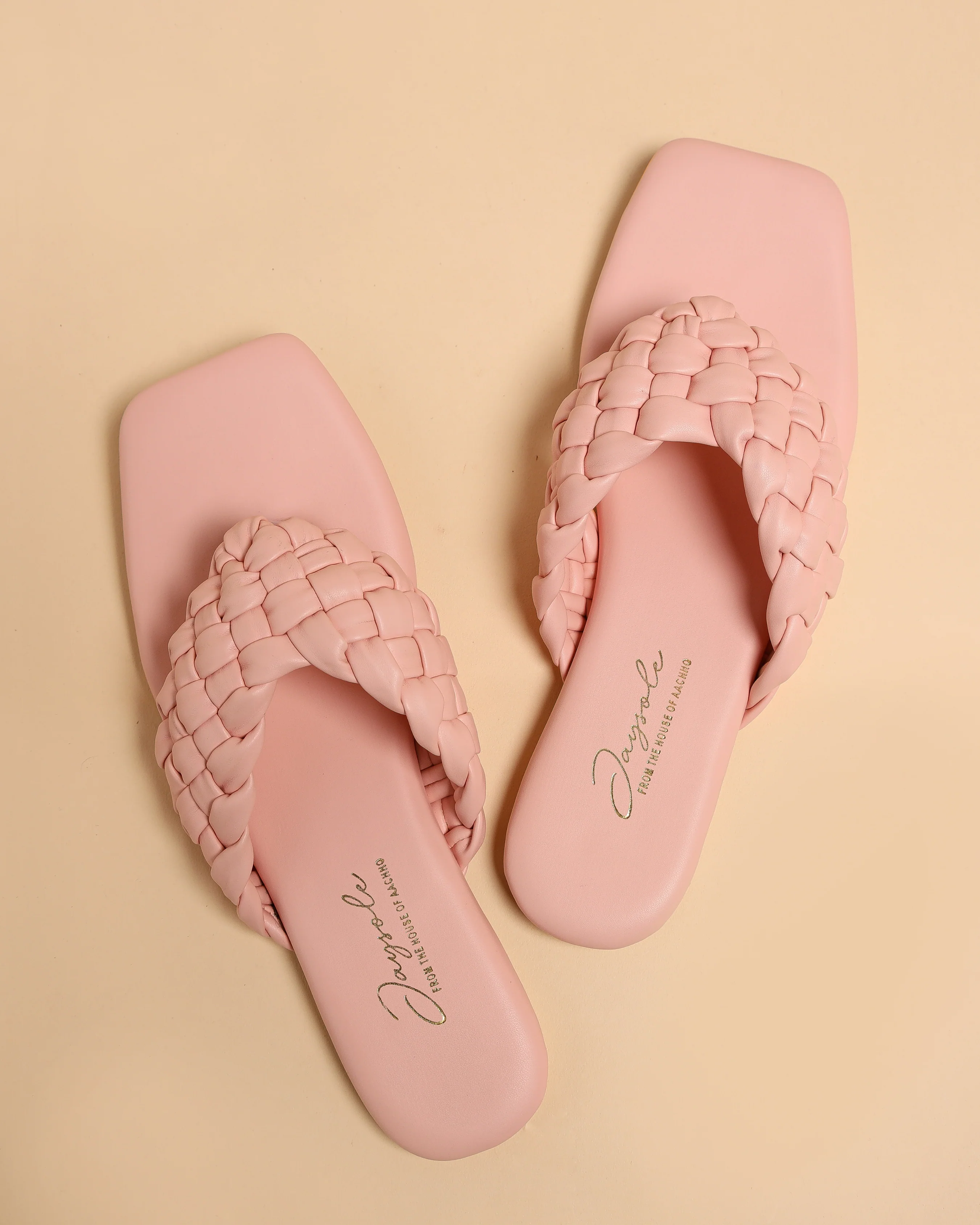 Cream Tan Braided Flats - Image 5