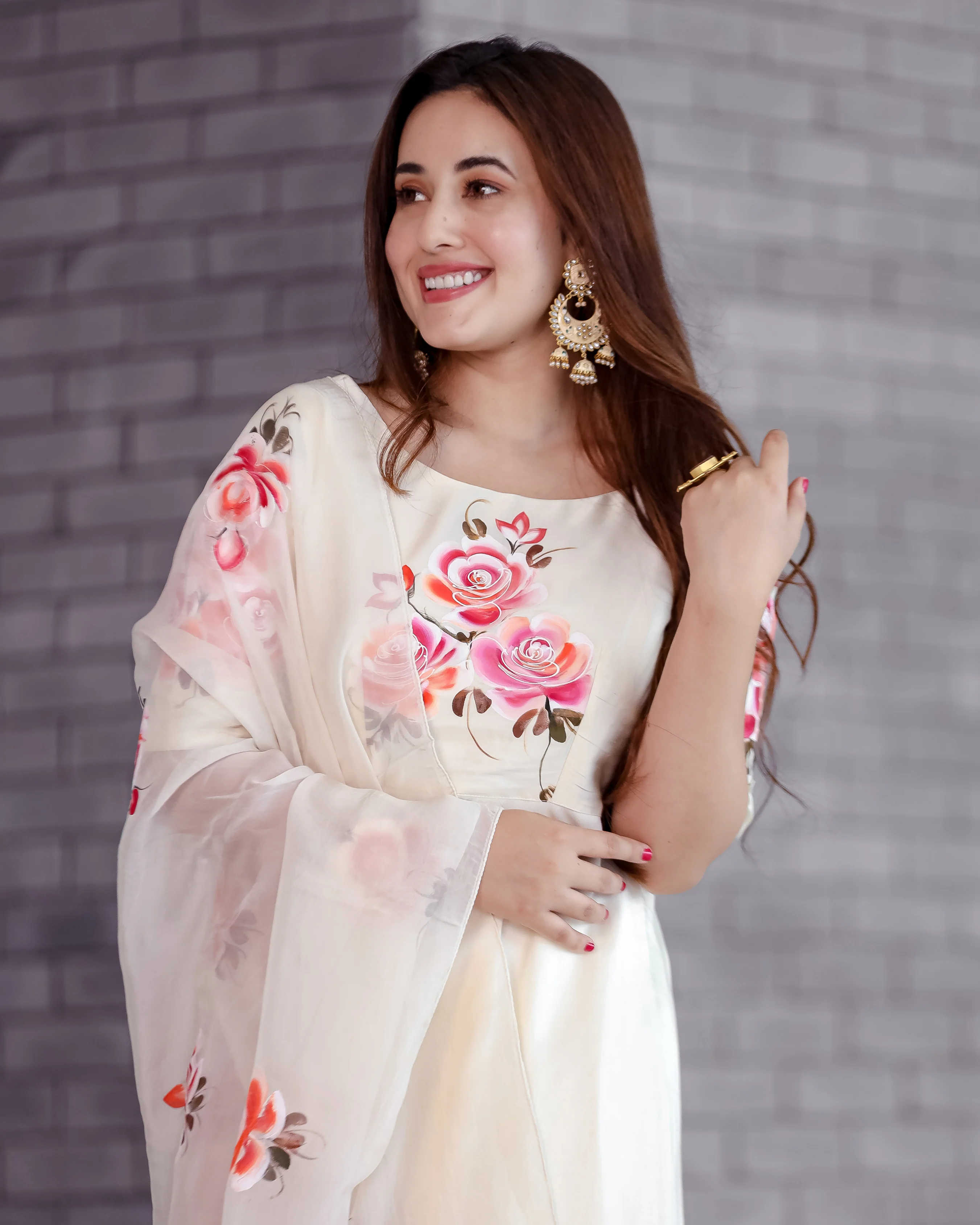 Cream Valeria Handpainted Suit Set - Image 4