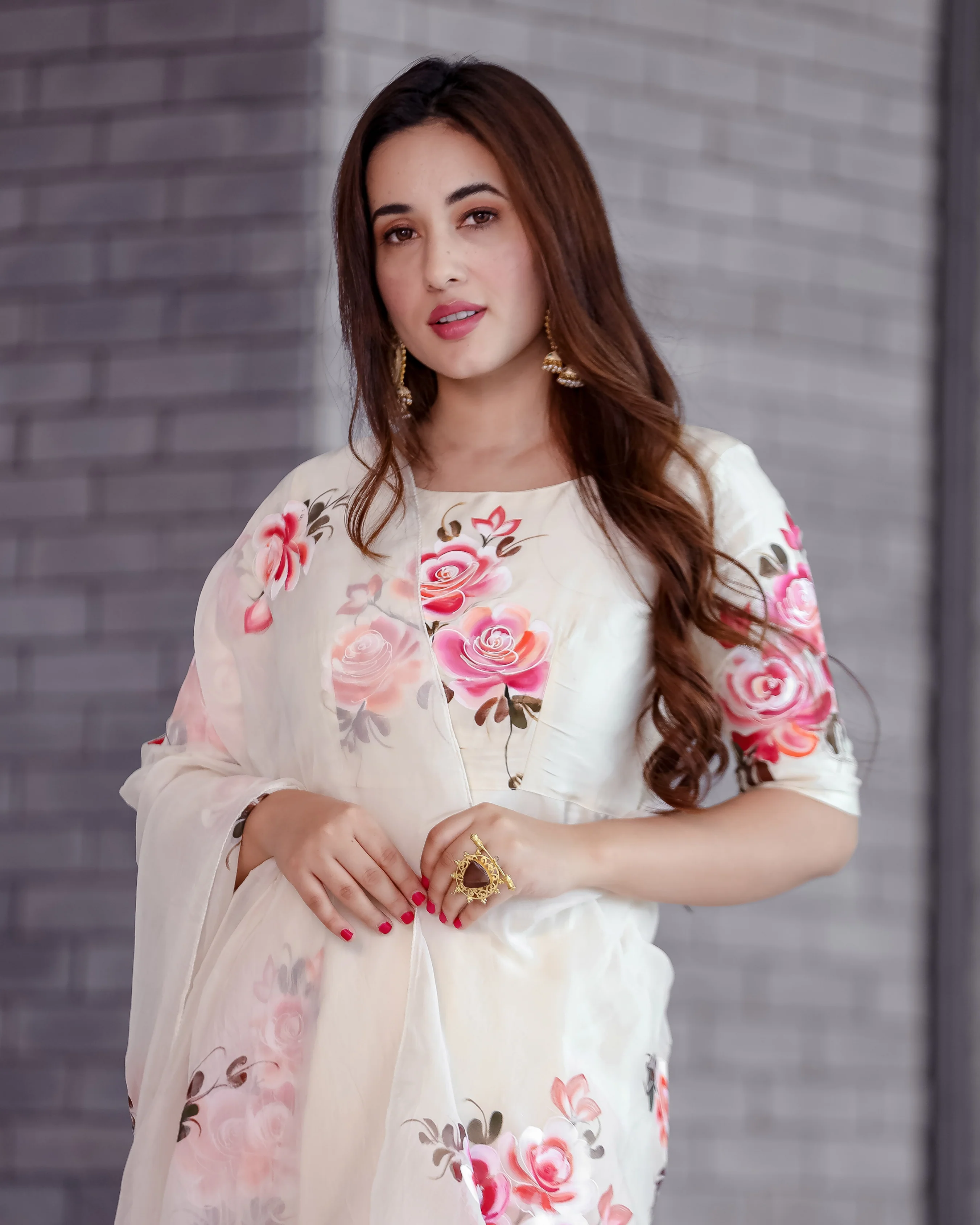 Cream Valeria Handpainted Suit Set - Image 5