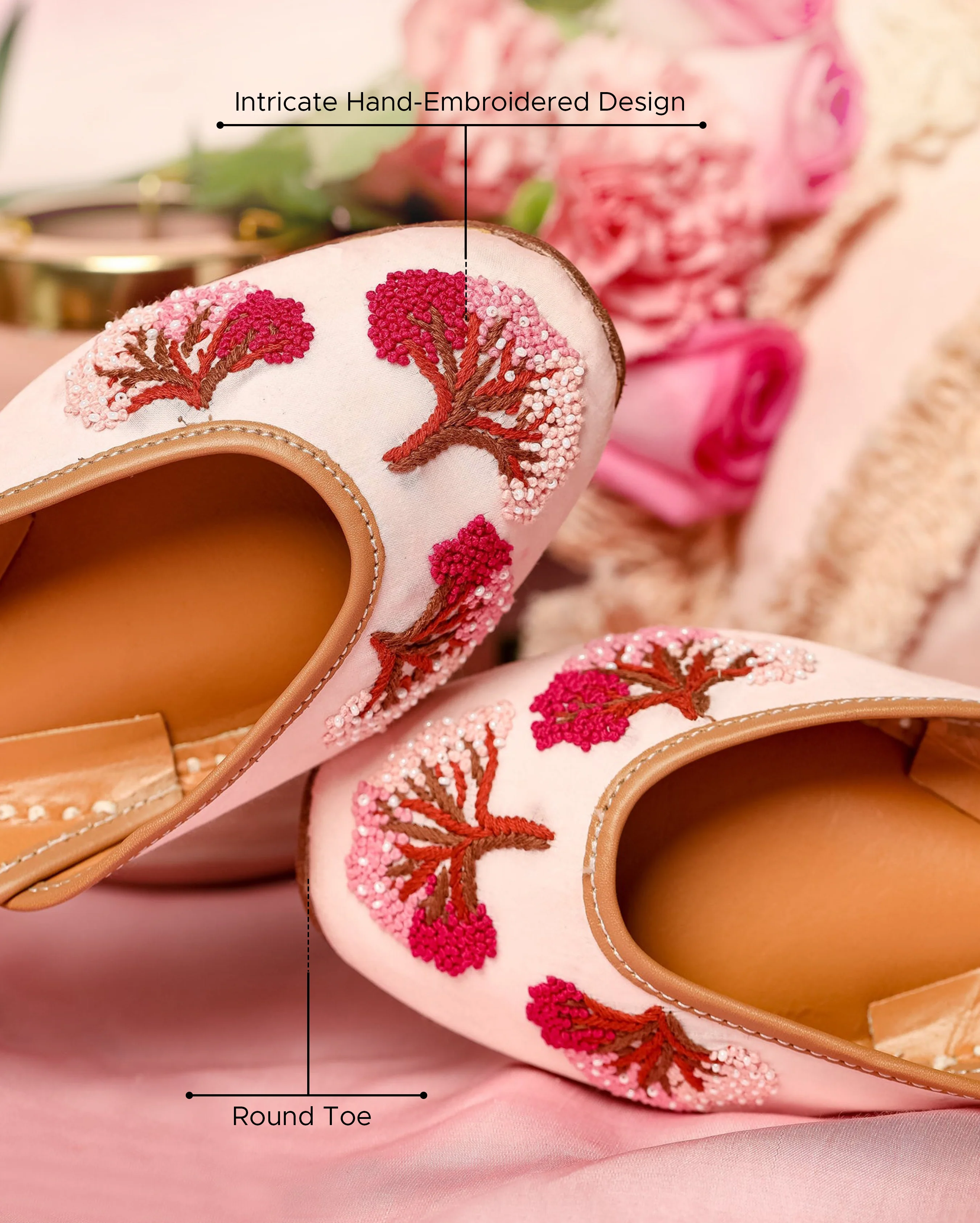 Creamy Pink Handcrafted Jutti