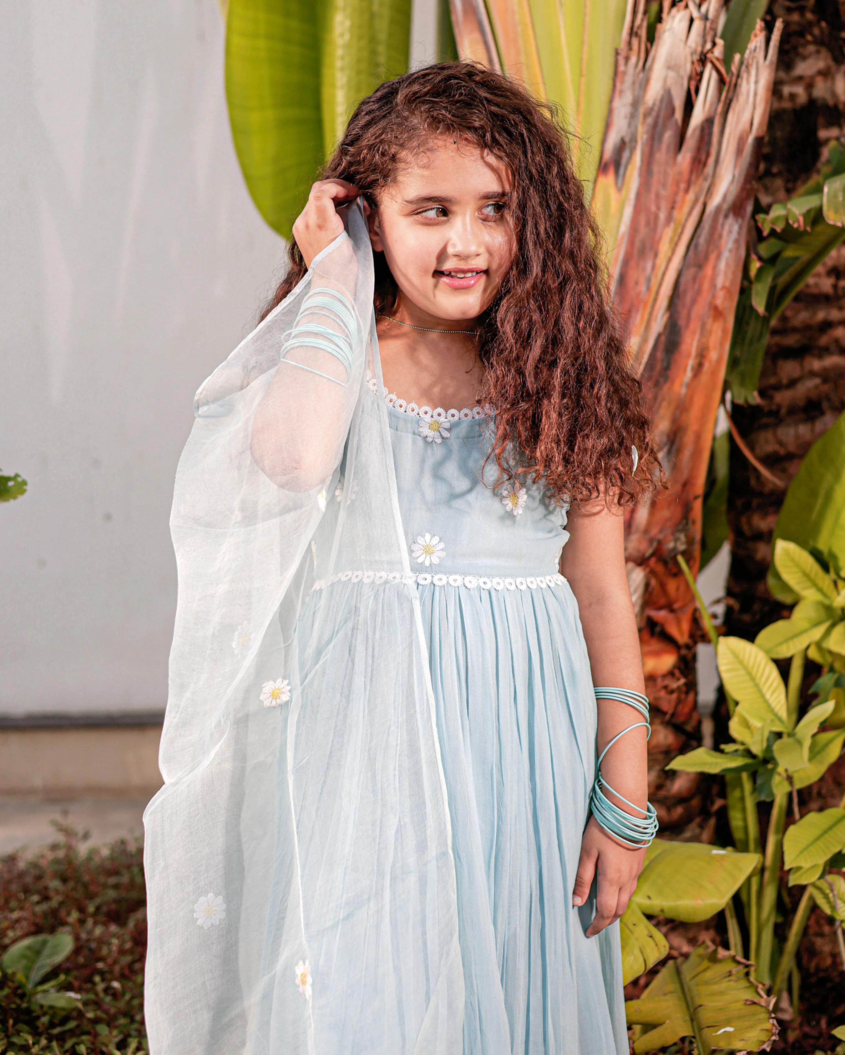 Daisy Darling Blue Georgette Suit Set - Image 5