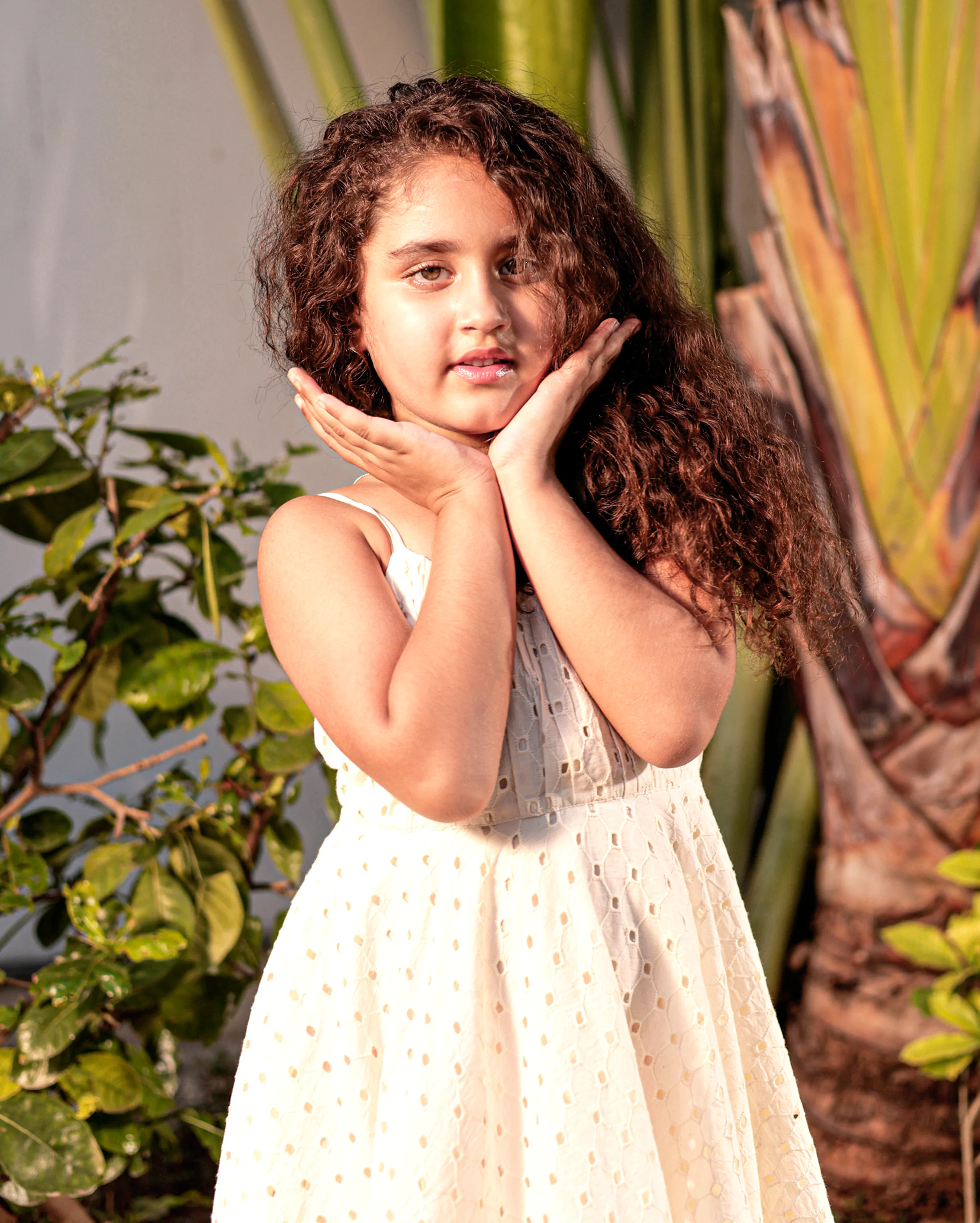 Dewdrop White Cotton Schiffli Dress - Image 5