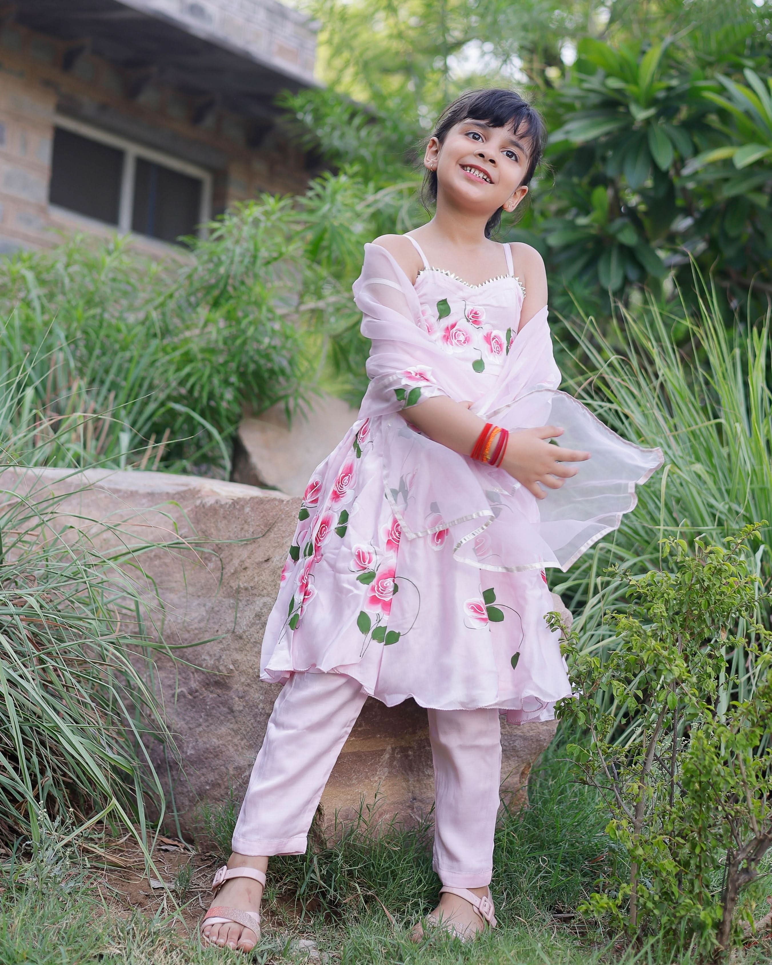 Dipsi Handpainted Satin Suit Set - Image 2