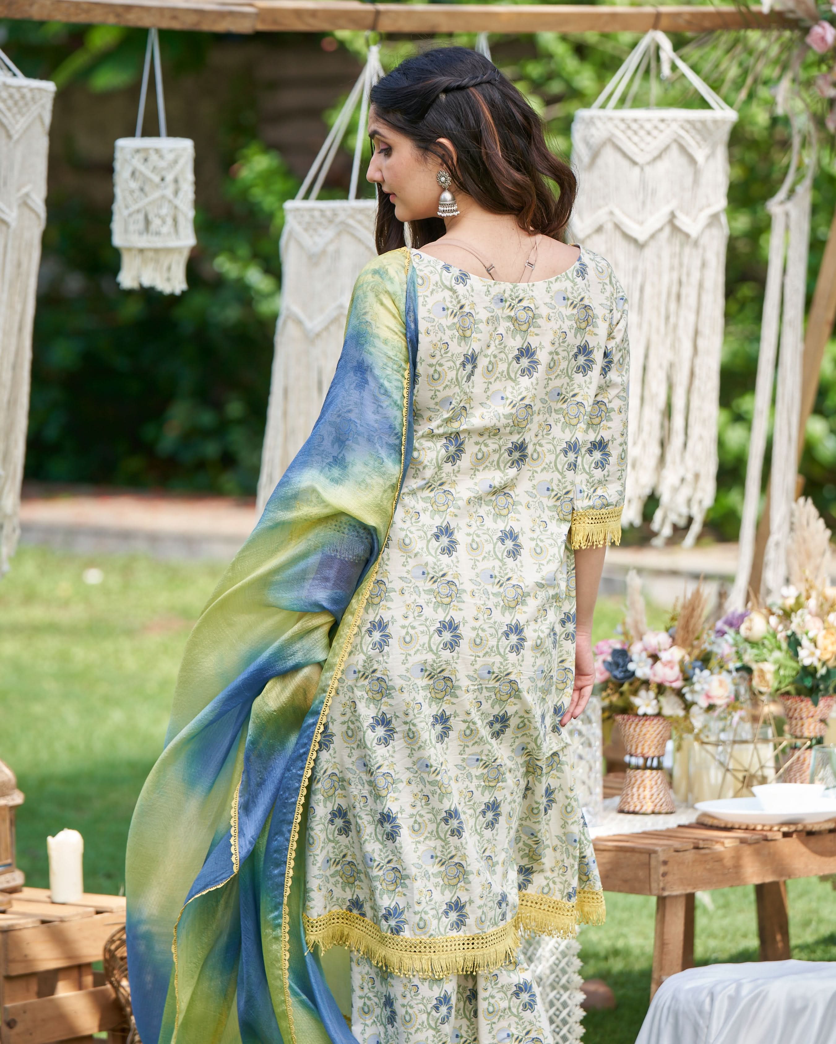 Dityaa Mint Printed Cotton Suit Set - Image 6