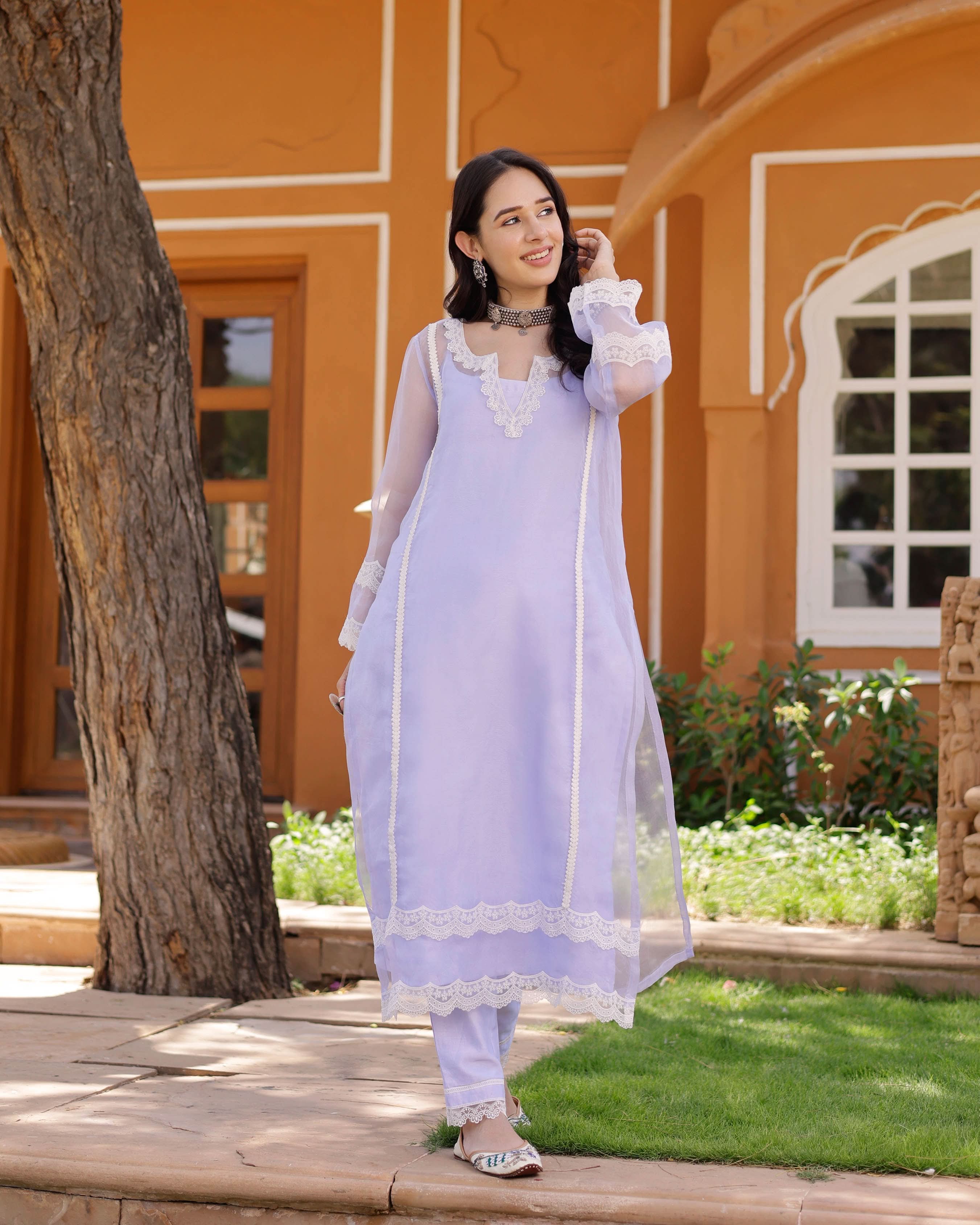 Eleanor Organza Straight Kurta Set - Image 5