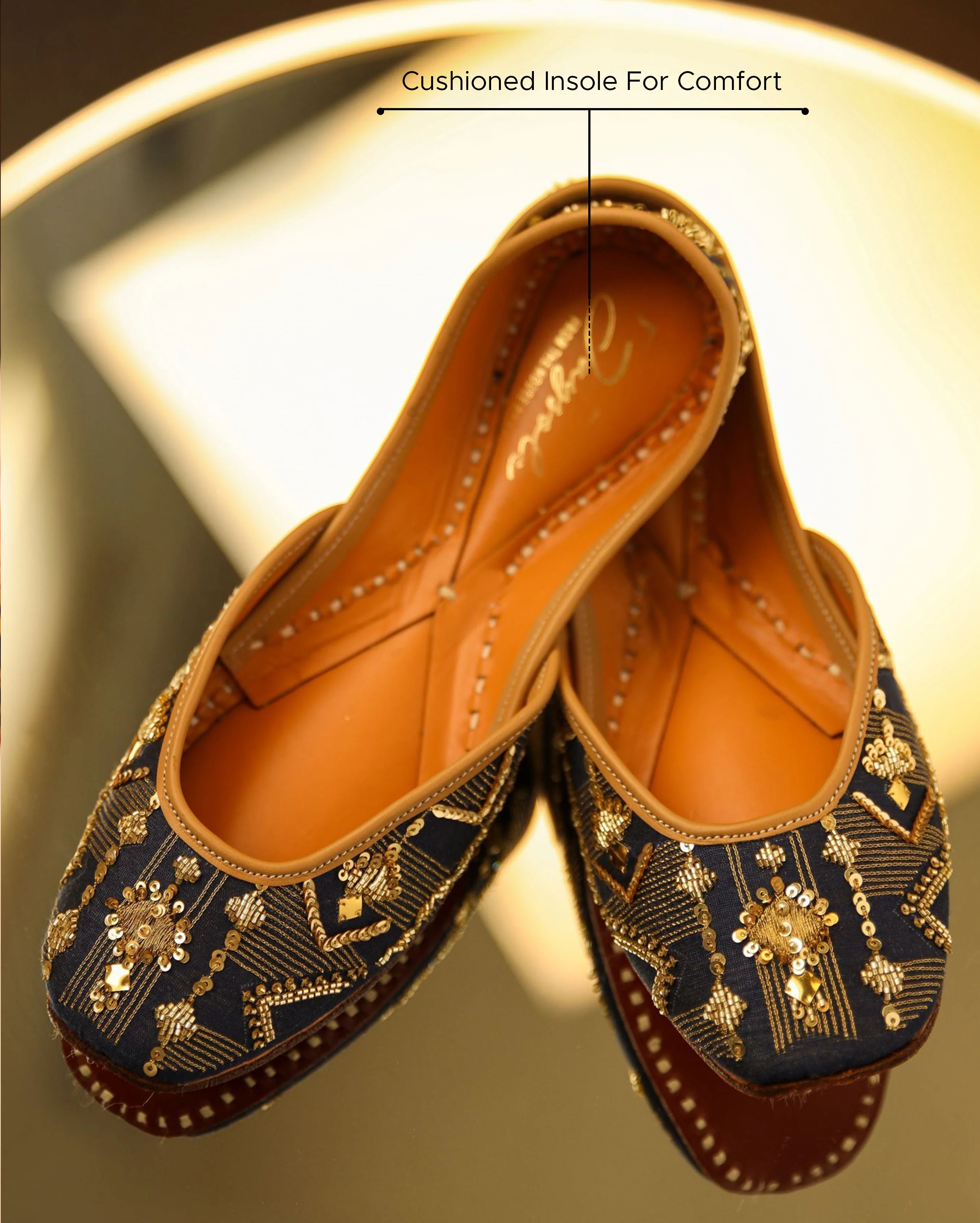Elite Blue Handcrafted Jutti - Image 2
