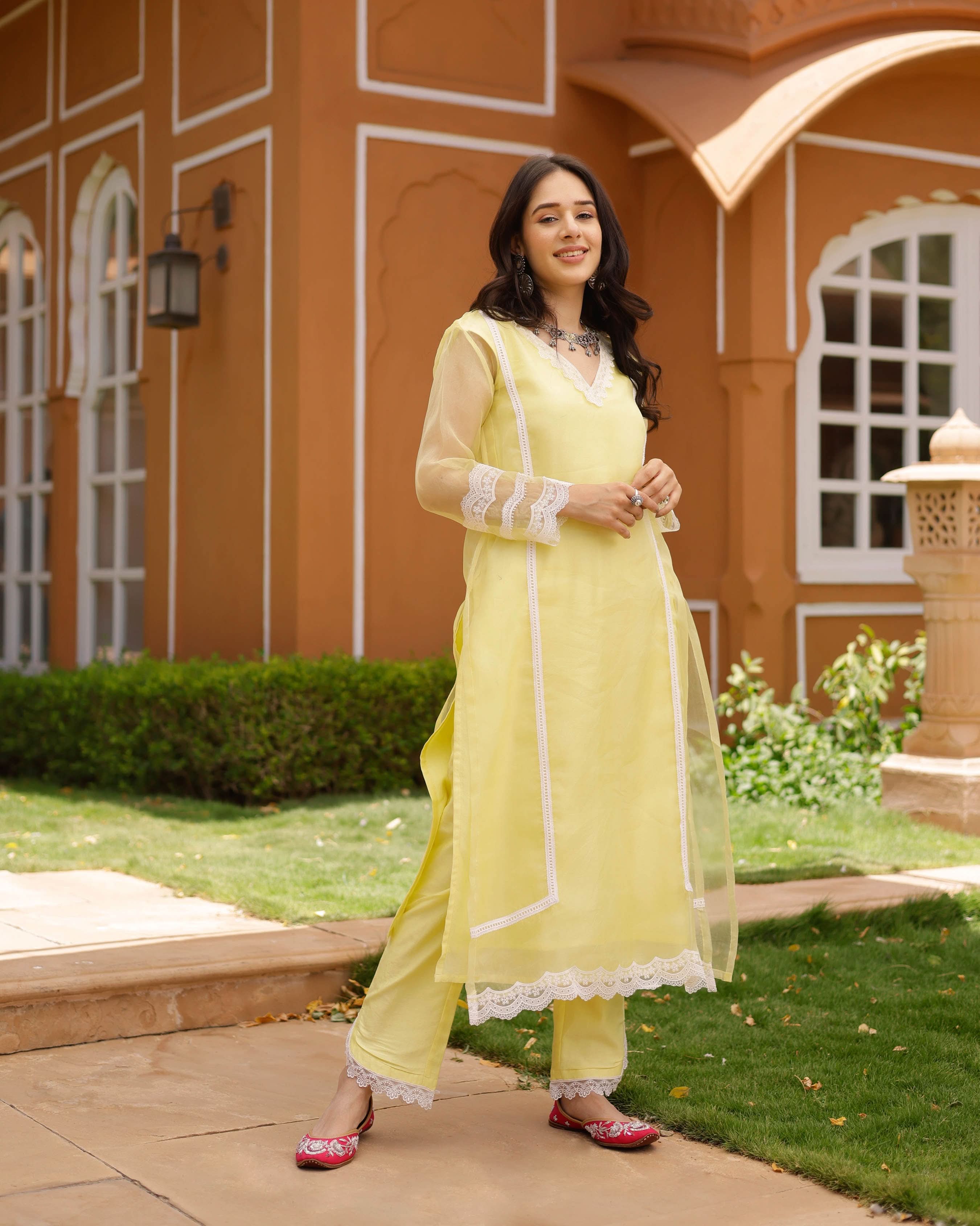 Emma Organza Straight Kurta Set - Image 2