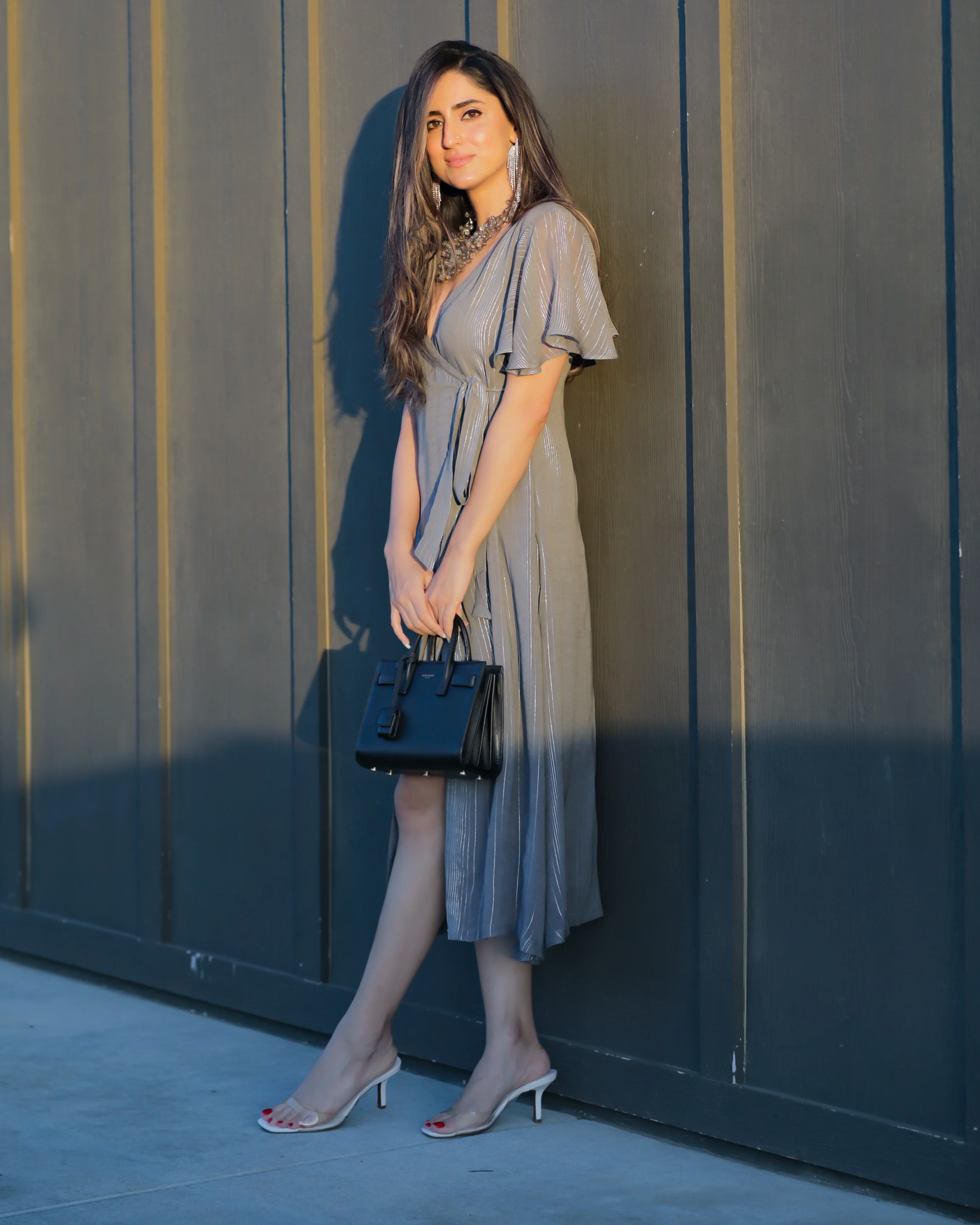 Evening Dove Lurex Dress - Image 3