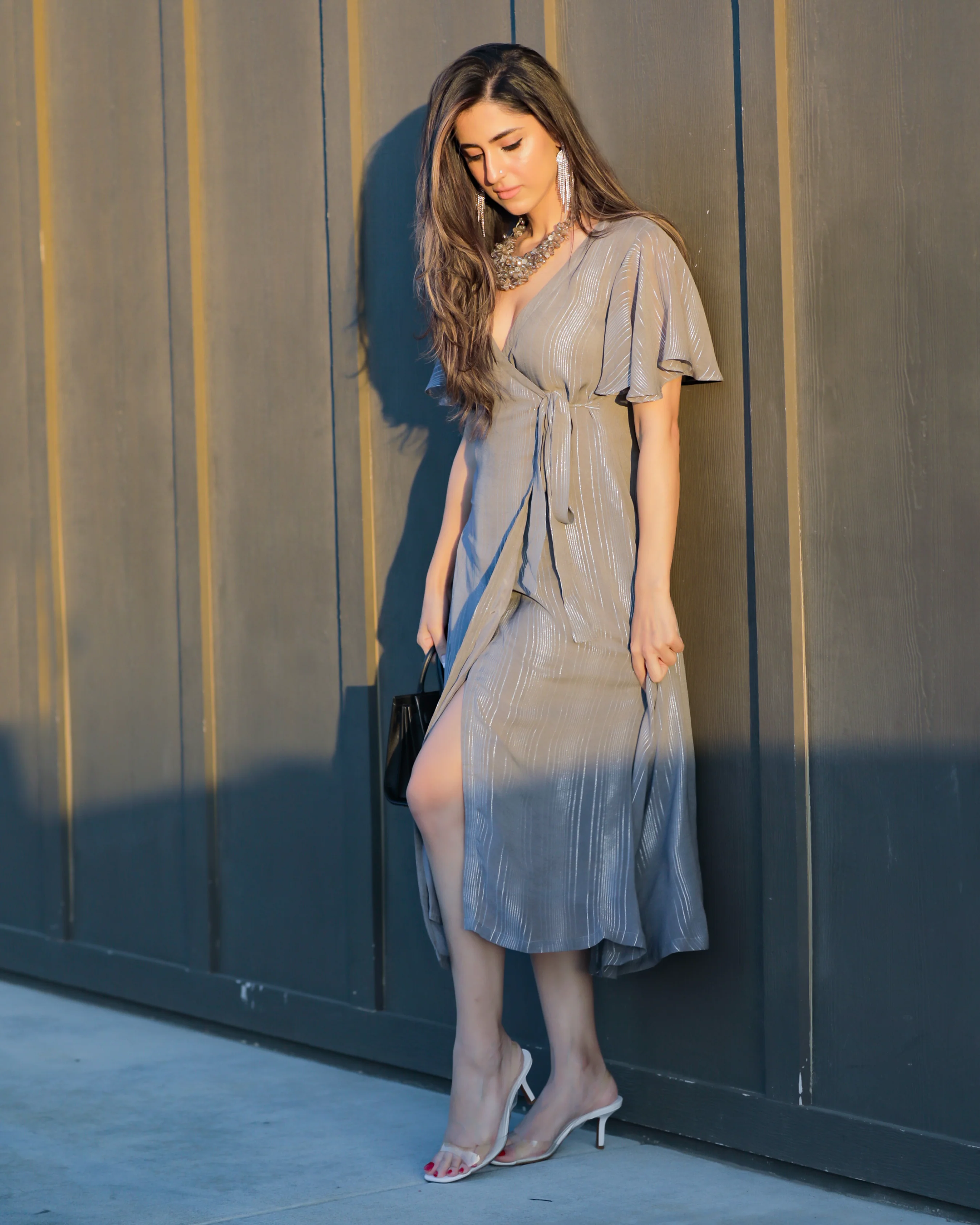 Evening Dove Lurex Dress - Image 4