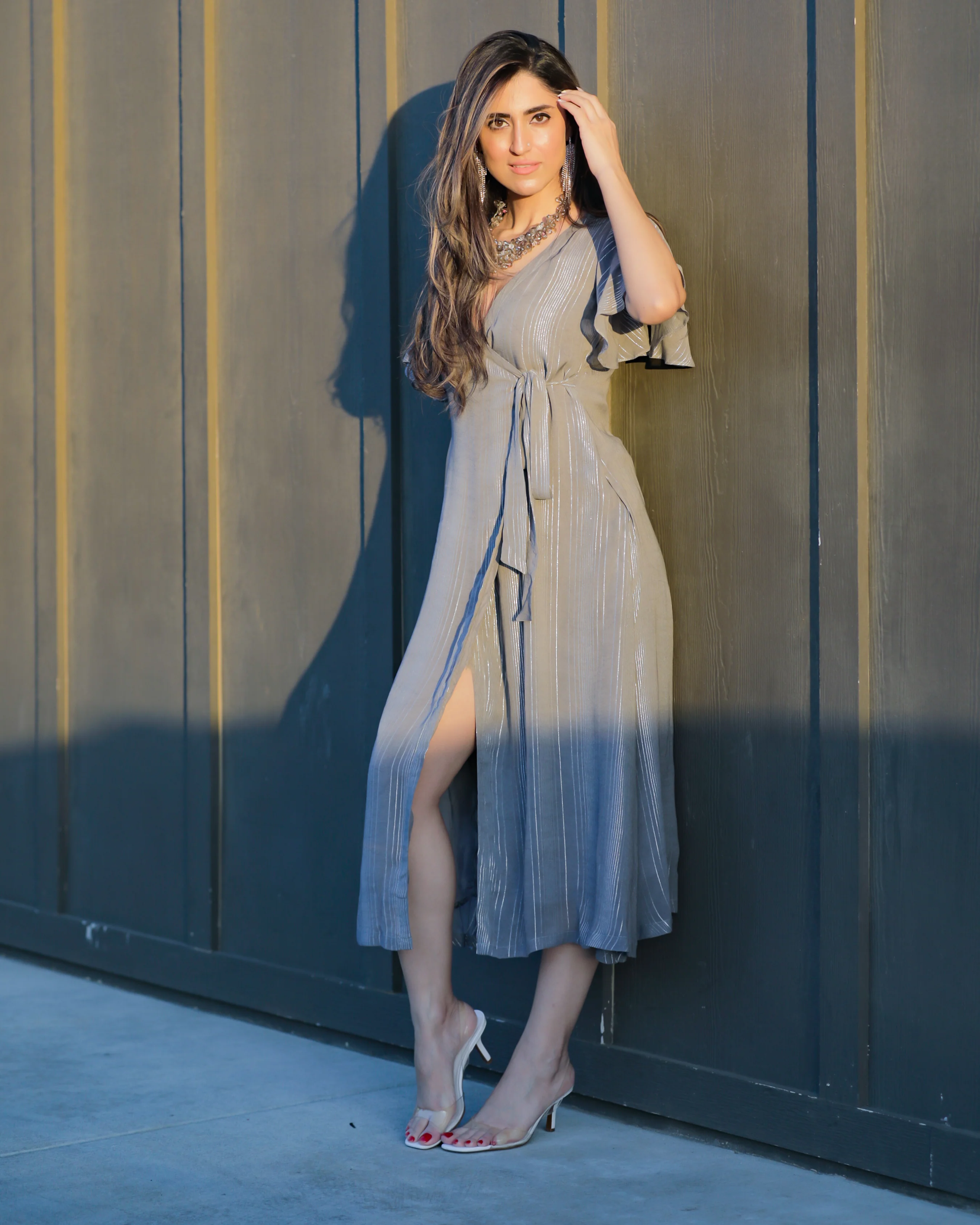 Evening Dove Lurex Dress - Image 5