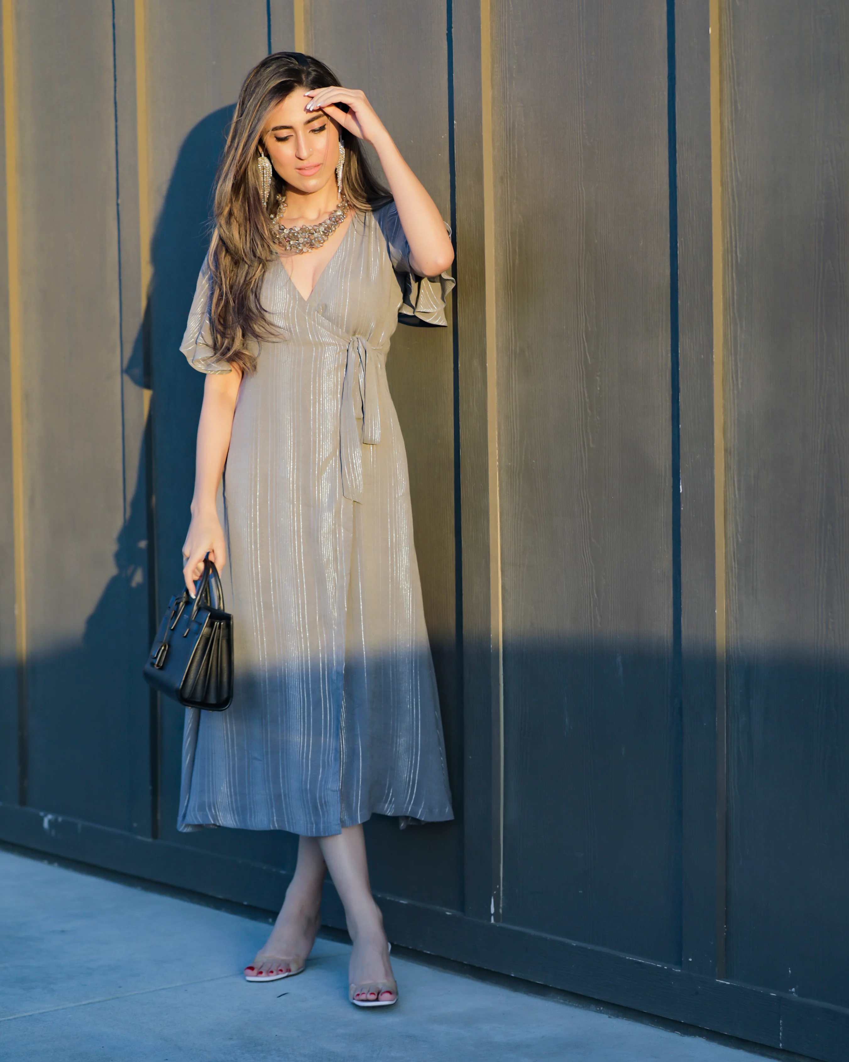 Evening Dove Lurex Dress - Image 7