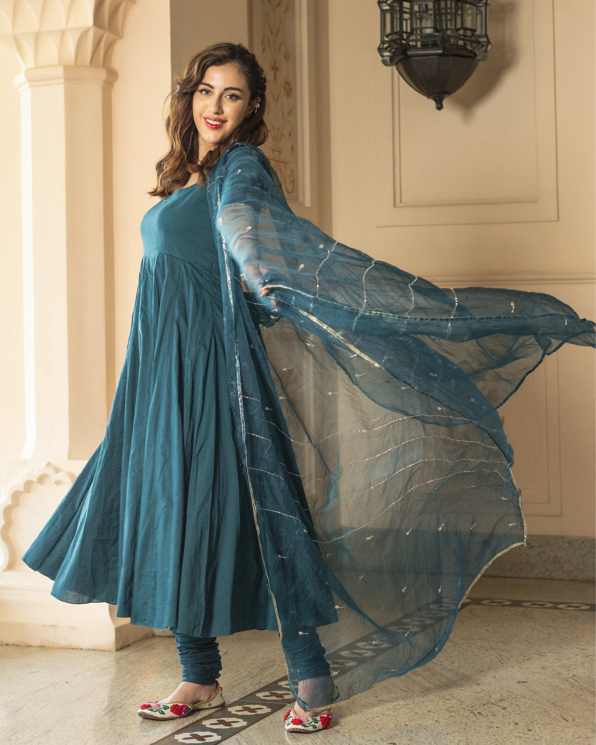 Faruzi Gotapatti Cotton Suit Set - Image 7