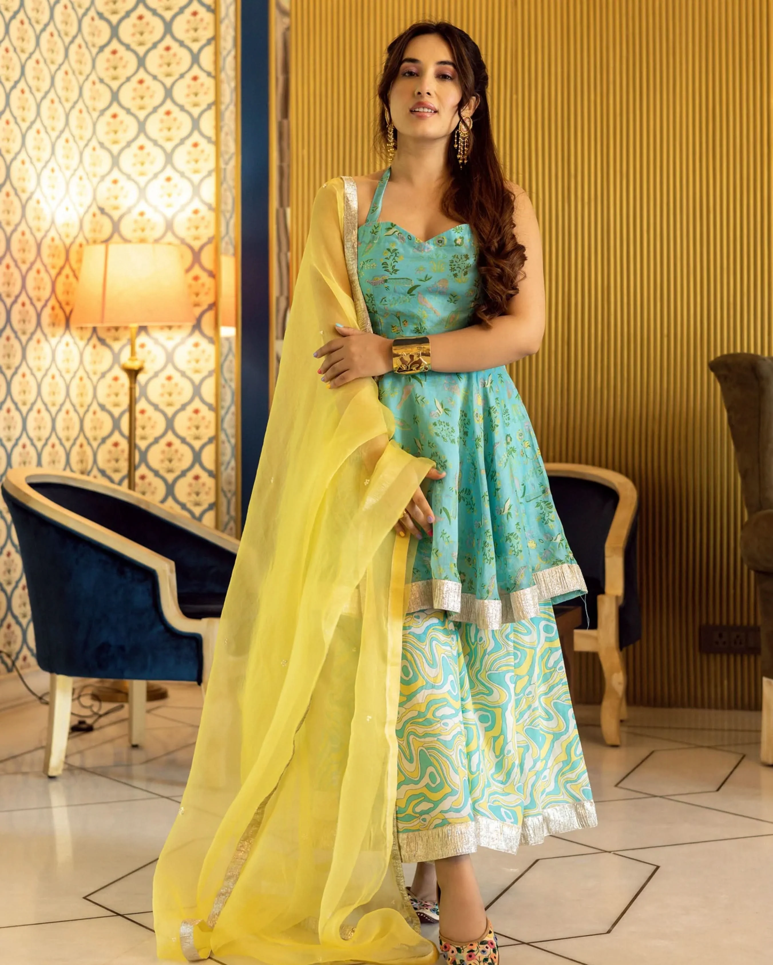Firosa Chanderi Sharara Set - Image 7