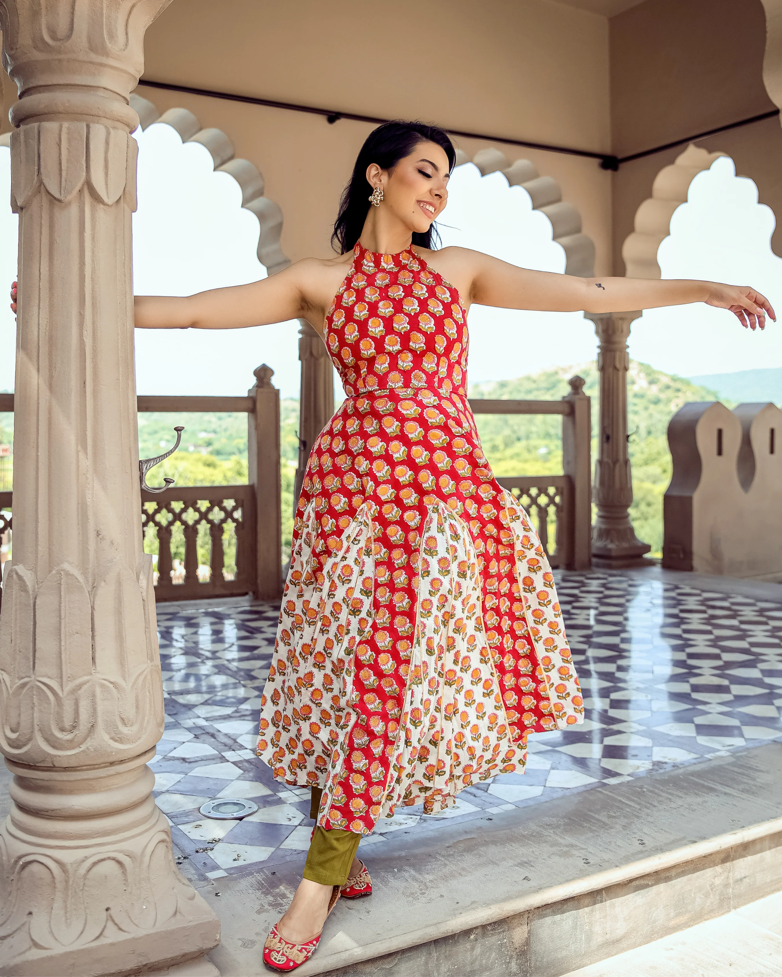 Floral Fair Handblock Kurta Set - Image 5