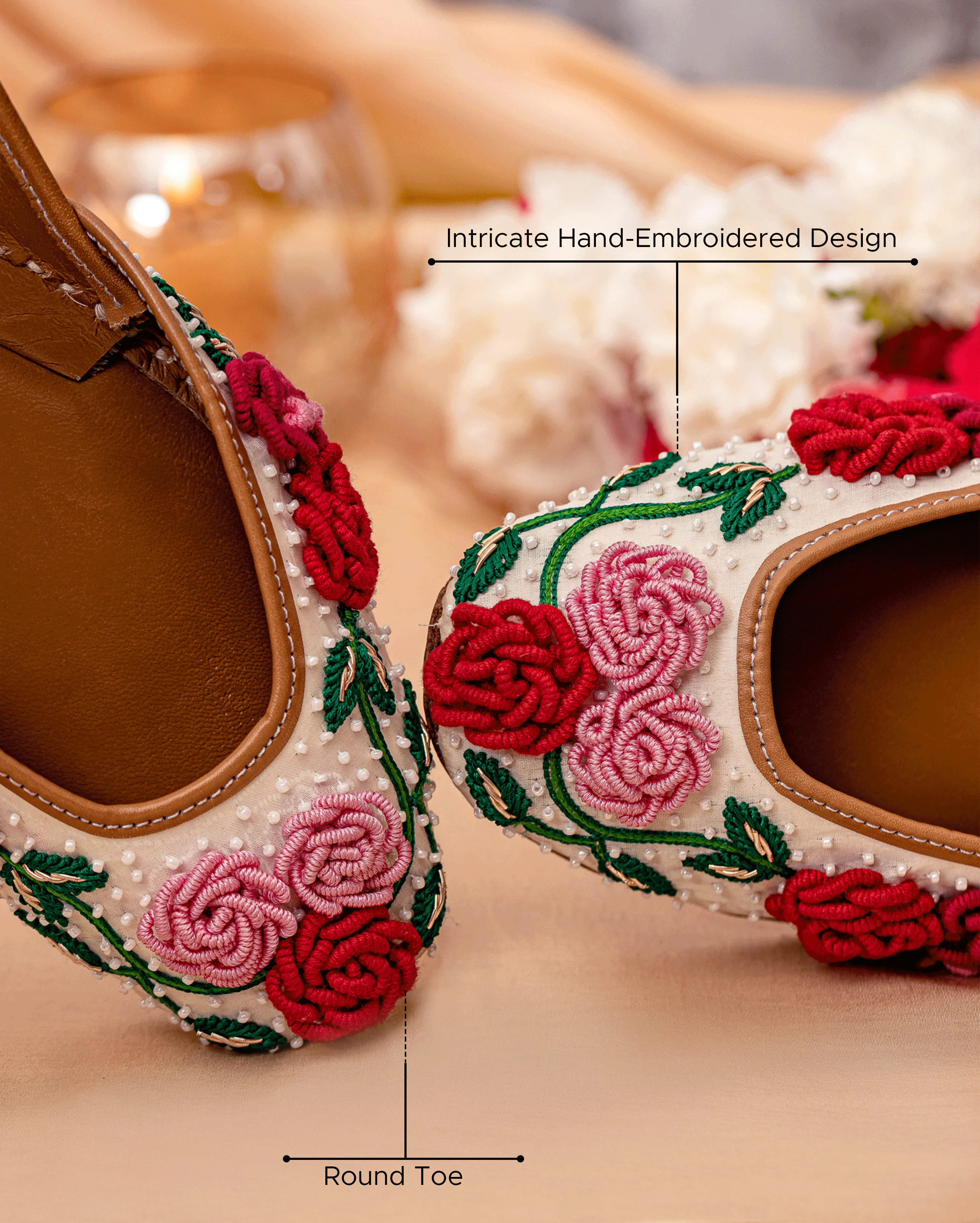 Floral Pop Handcrafted Jutti - Image 3