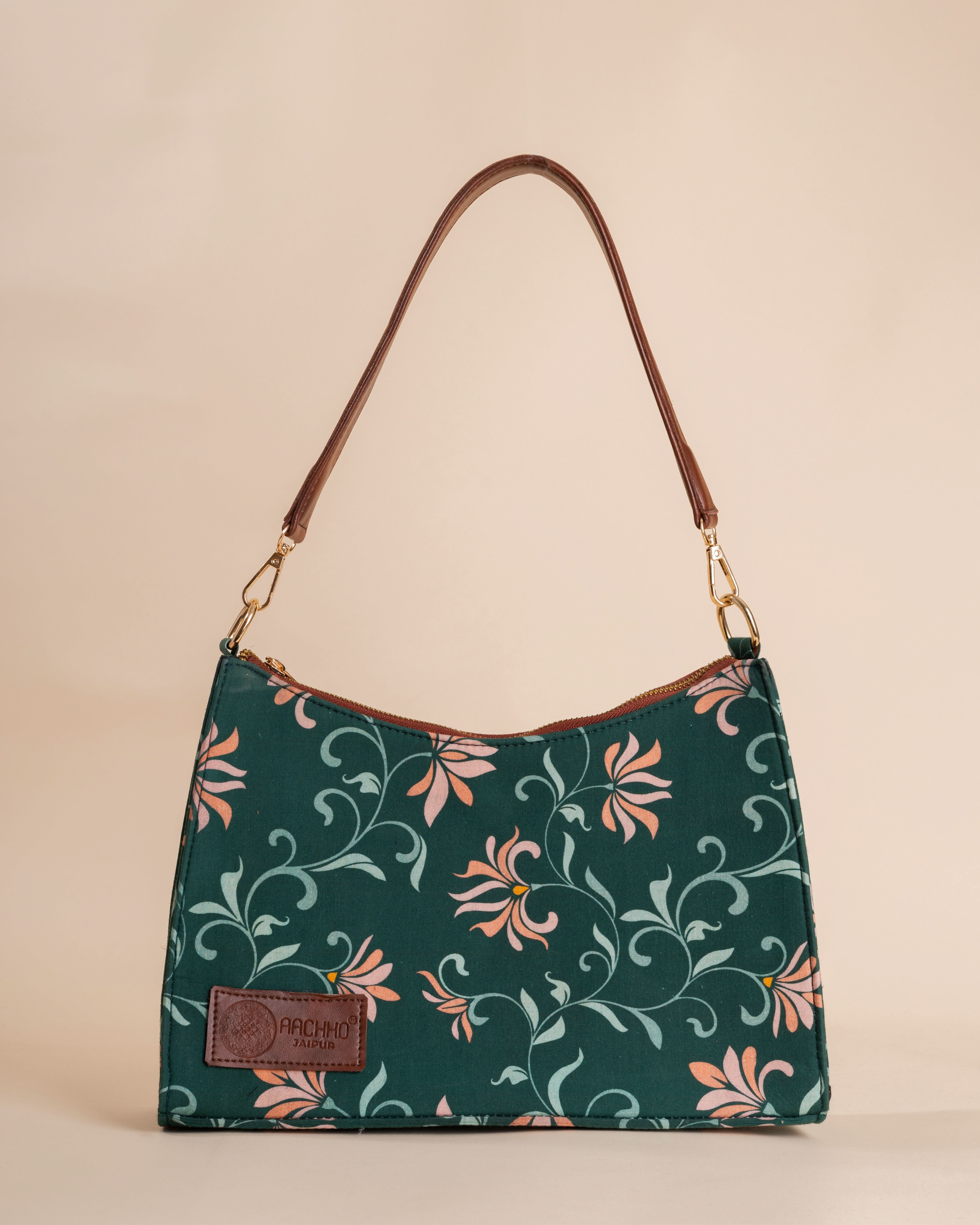 Gardenia Green Baguette Bag