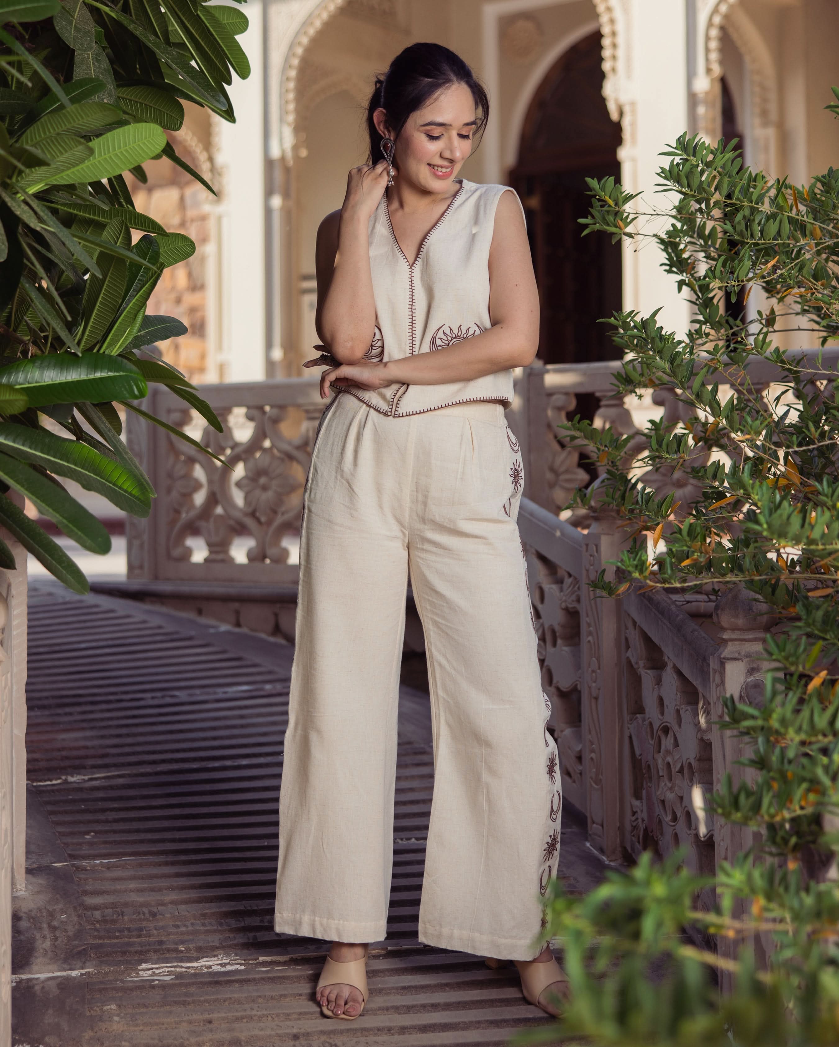 Gem Cream Embroidered Flex Coord Set - Image 3