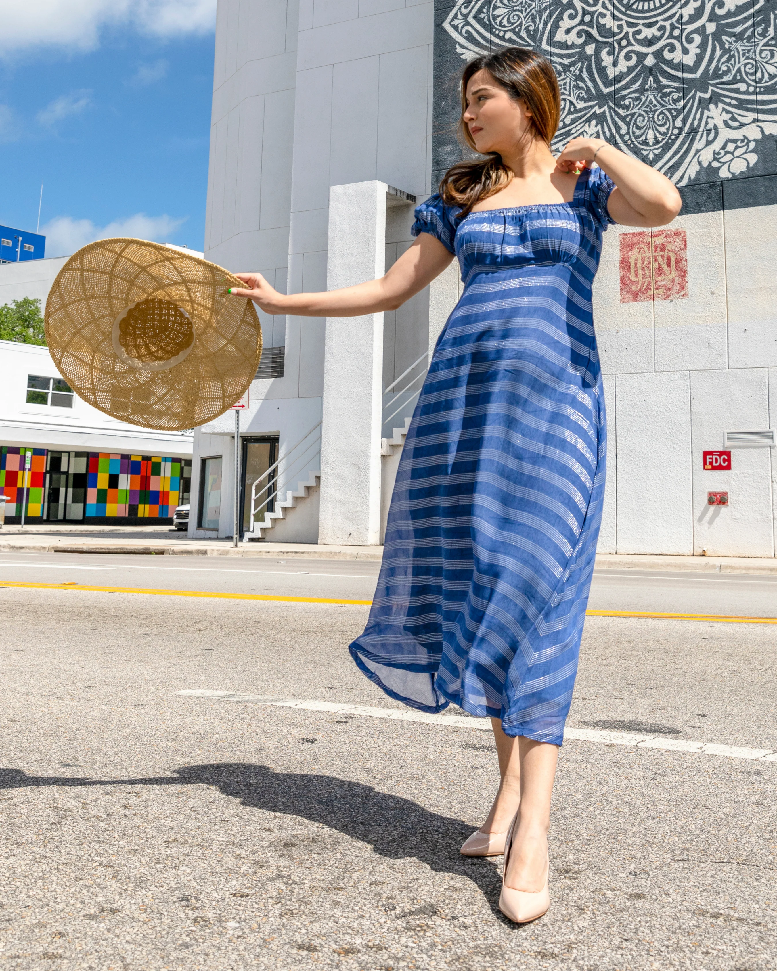 Georgia Blue Lurex Dress - Image 4