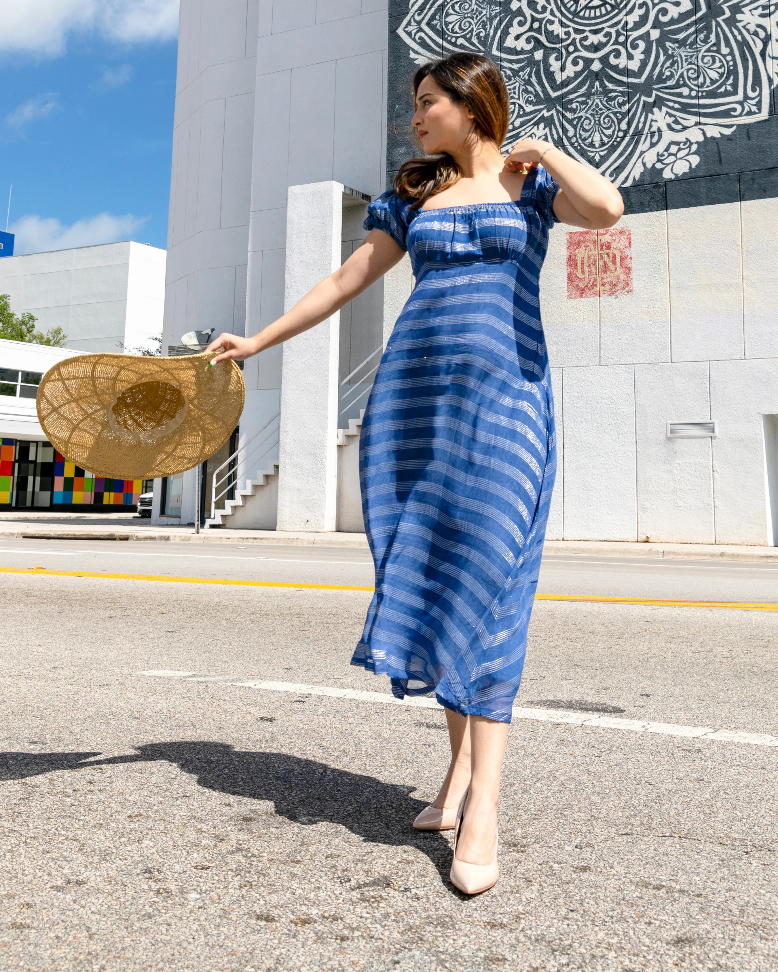 Georgia Blue Lurex Dress - Image 6