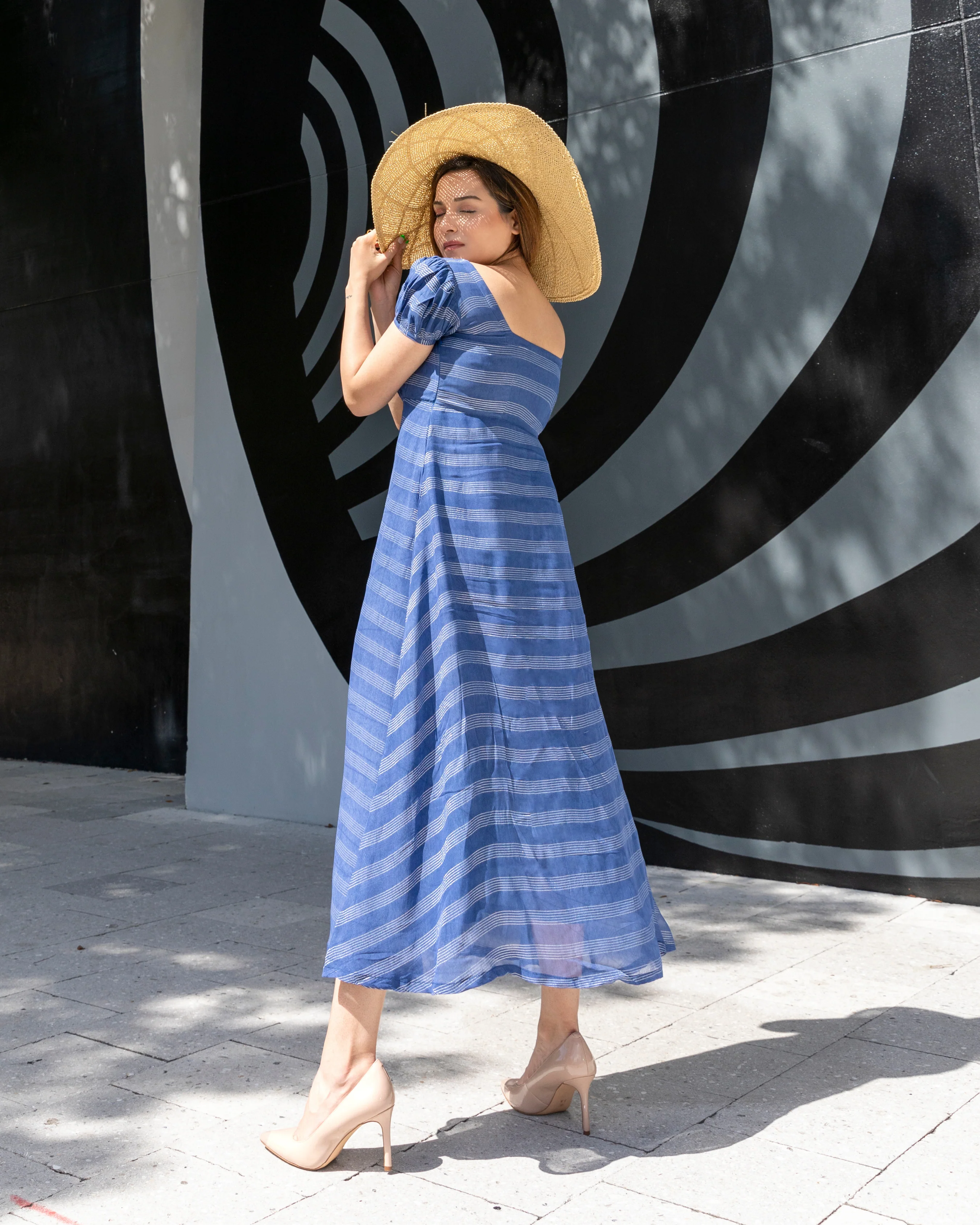 Georgia Blue Lurex Dress - Image 7