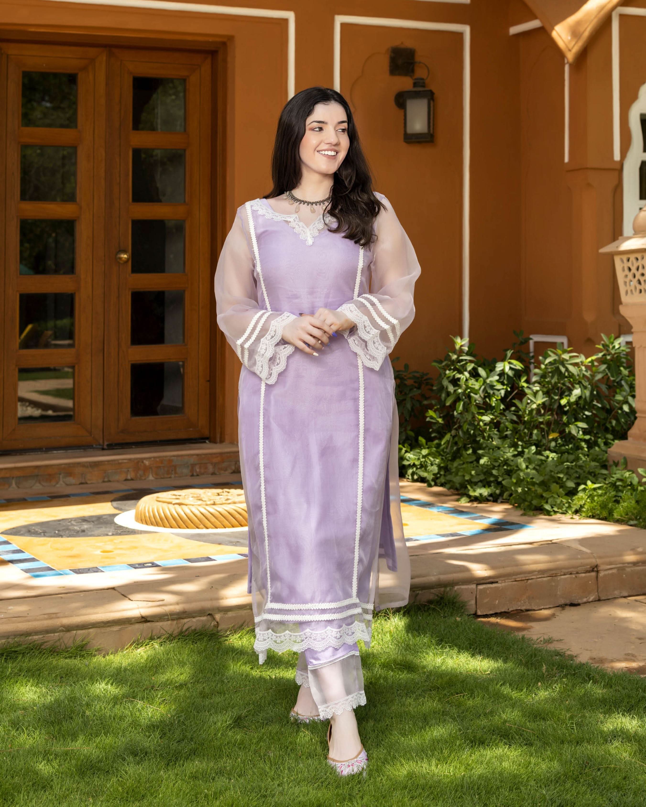 Grace Organza Straight Kurta Set - Image 2