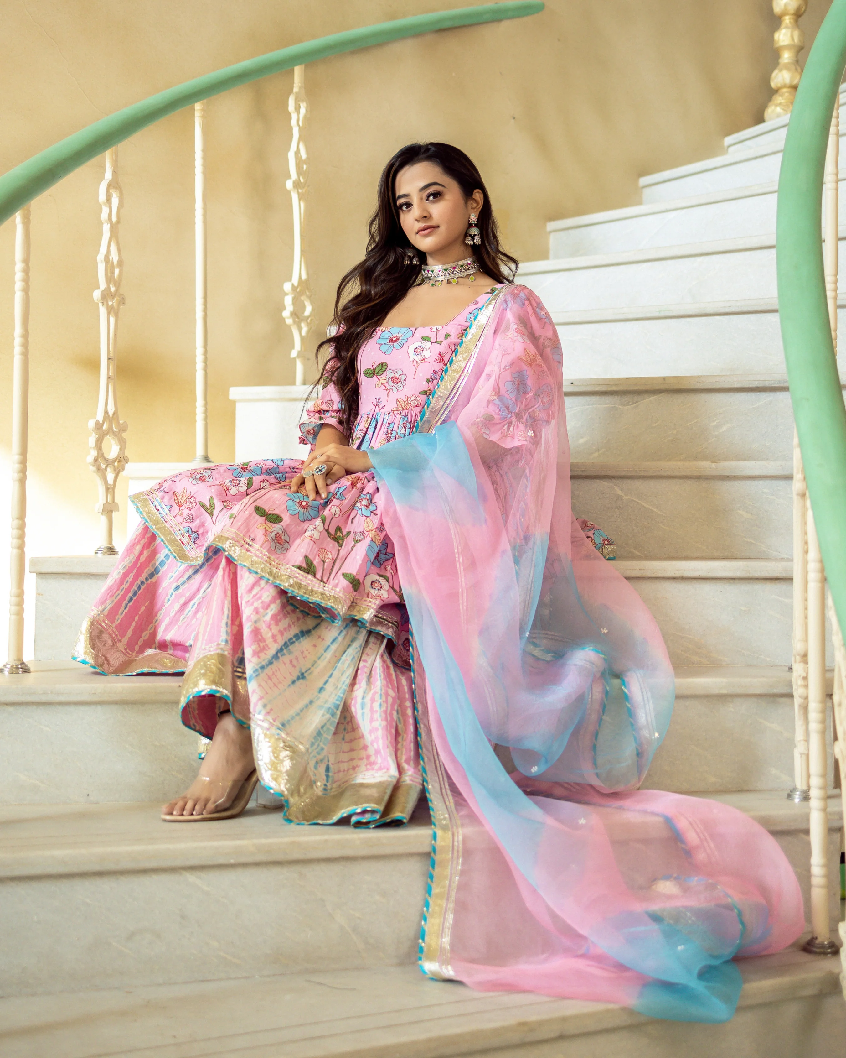 Gulbahaar Shibori Sharara Set - Image 3