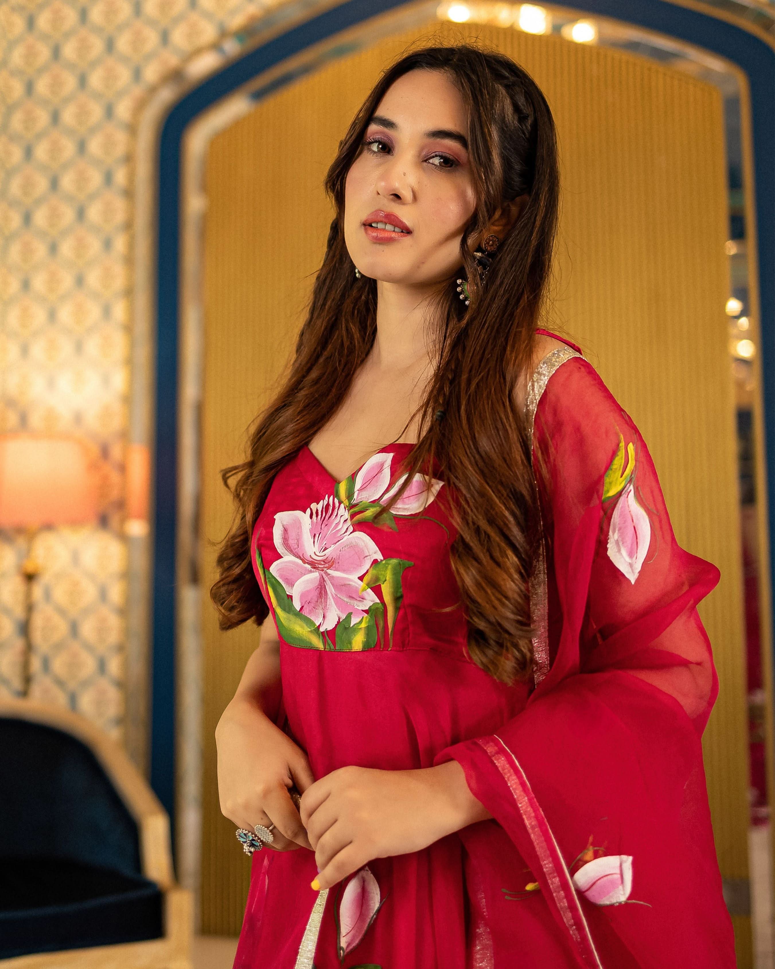 Hamra Organza Handpainted Suit Set - Image 6
