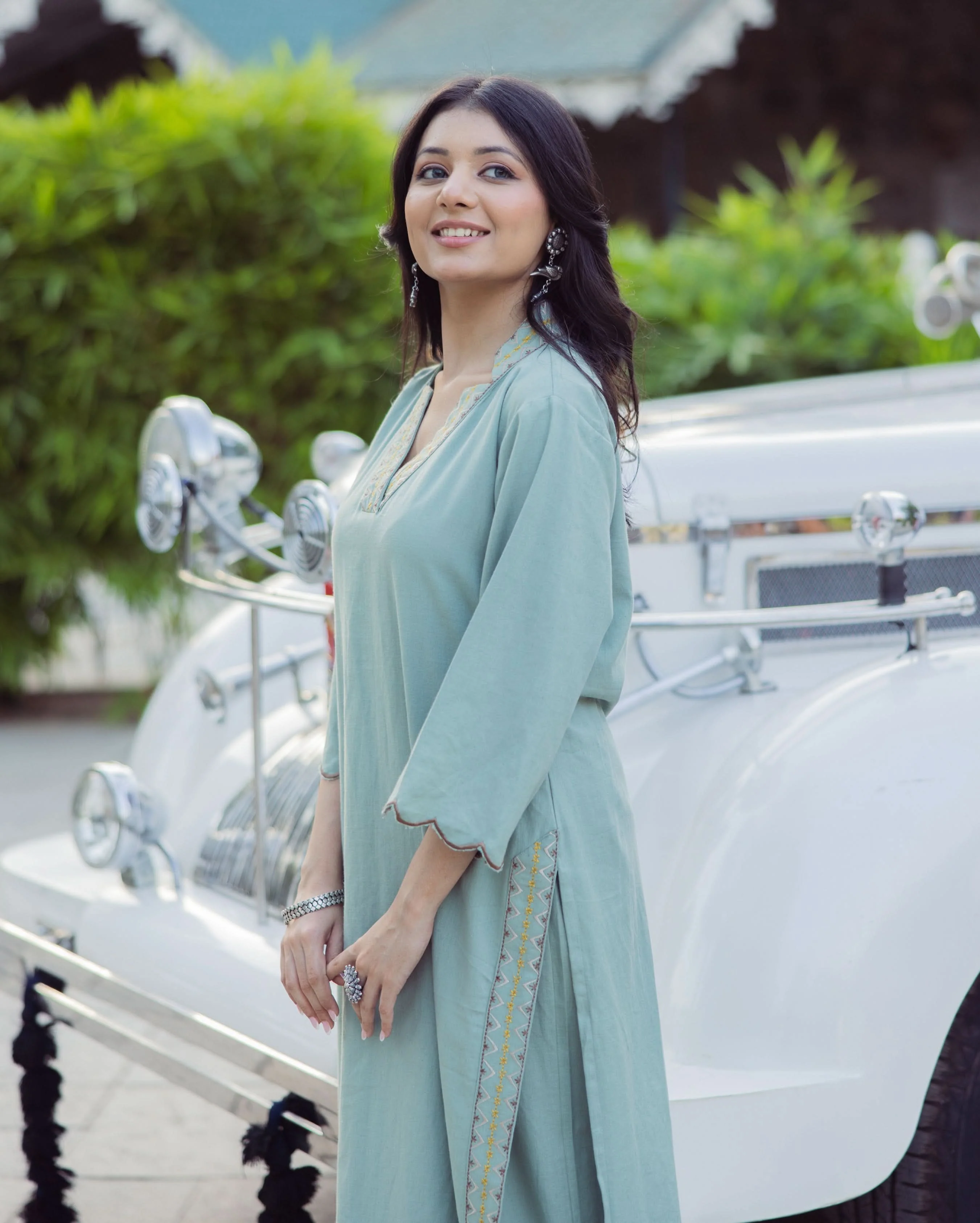 Harmony Green Embroidered Flex Kurta Set - Image 3