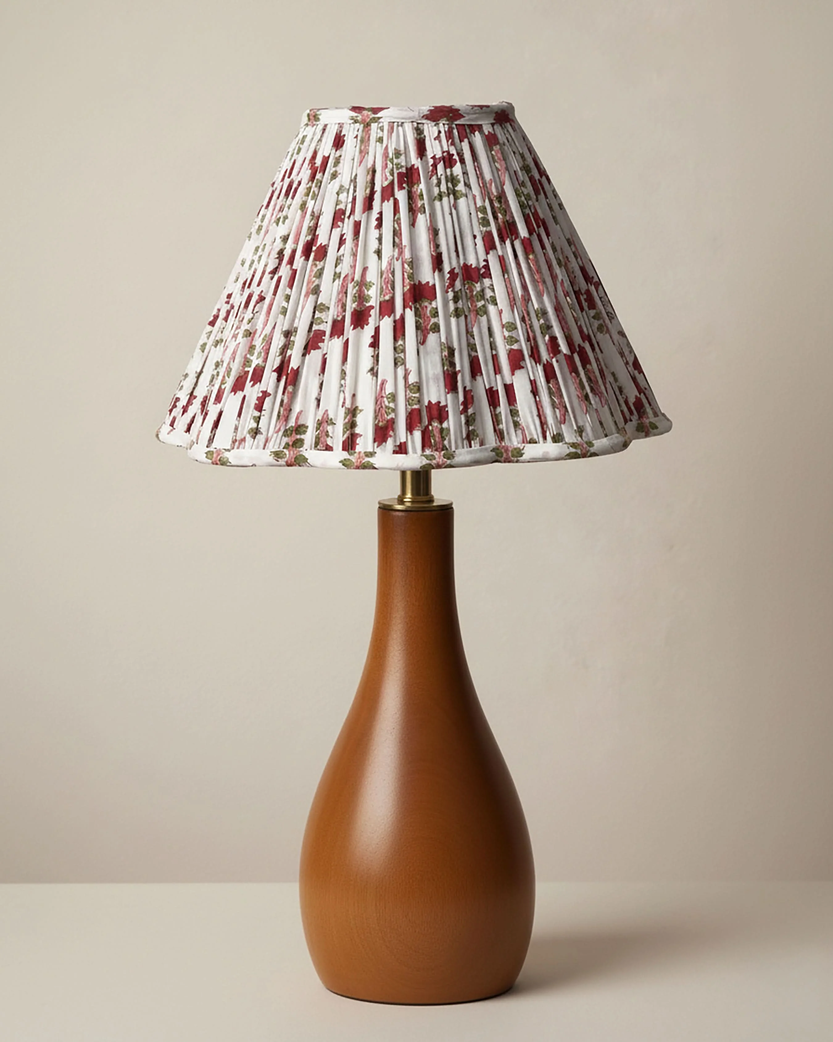 Imperial Red Handblock Scallop Lampshade - Image 2