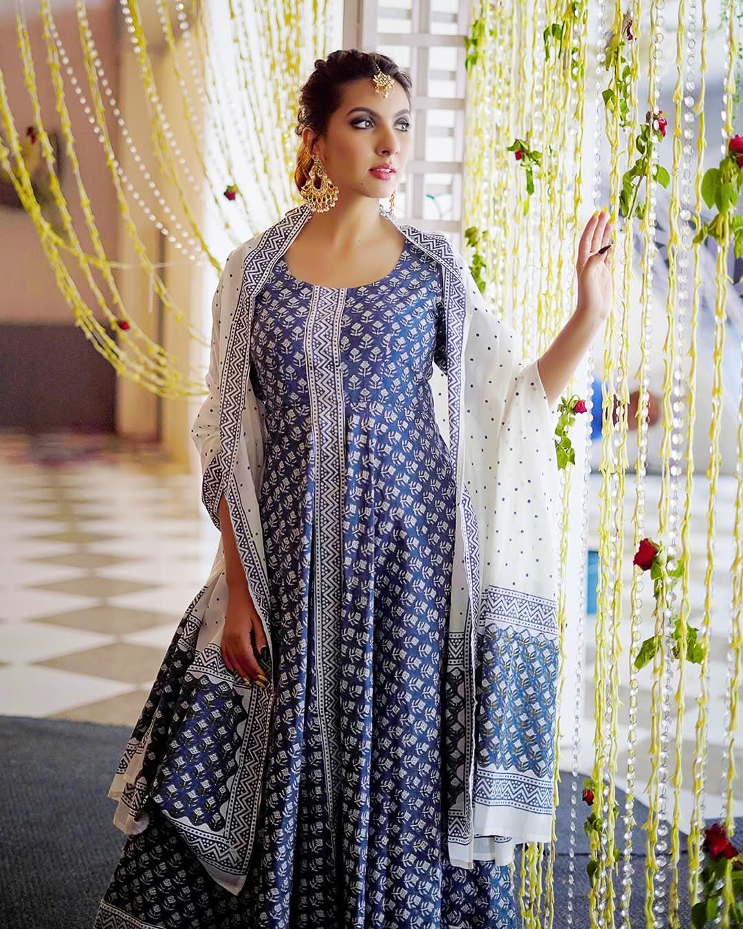 Indian Blue Handblock Suit Set - Image 5