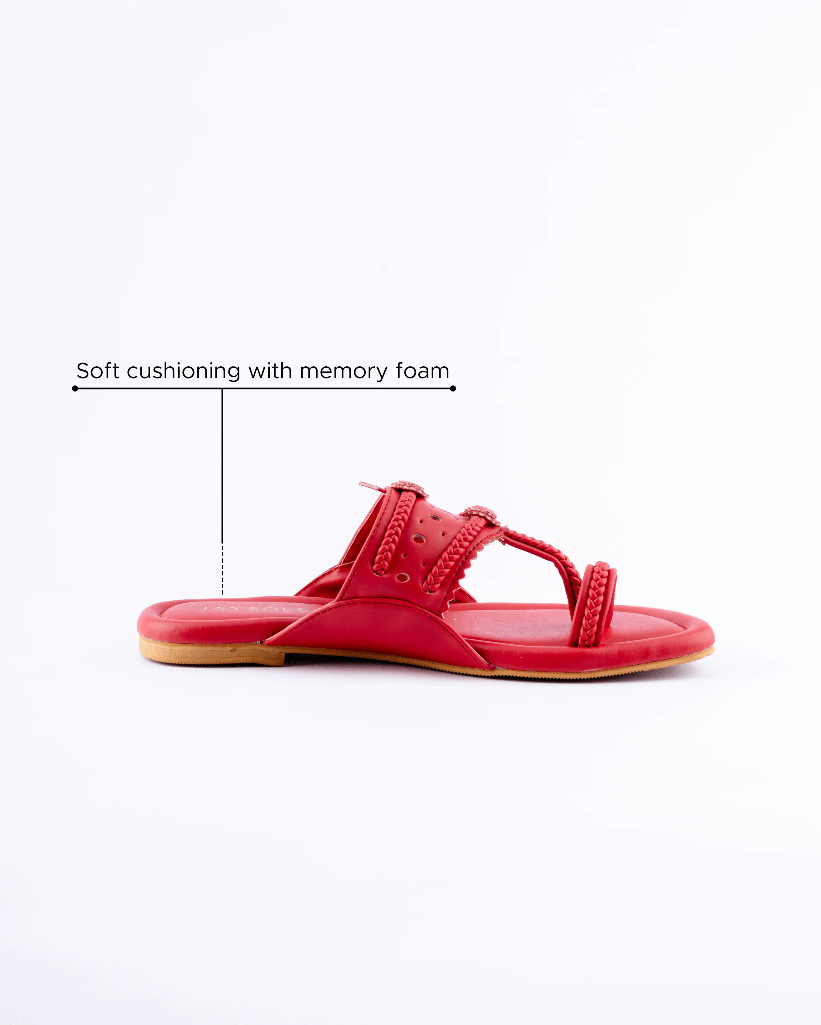 Indian Red Solid Kolha Flats - Image 4