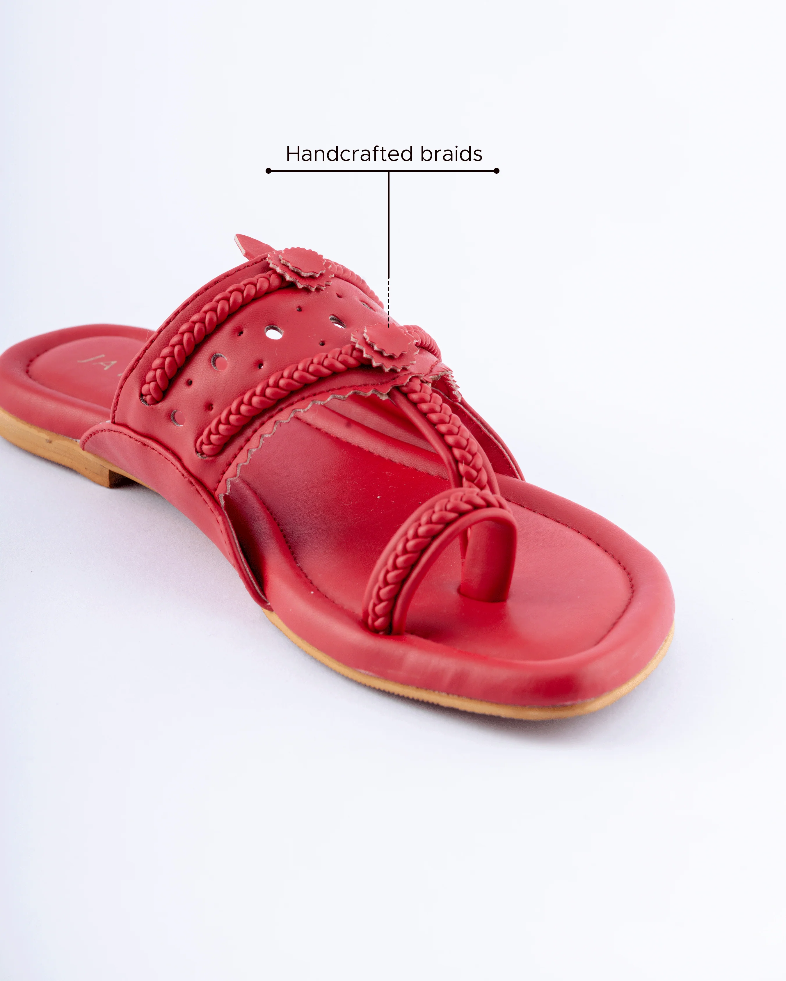 Indian Red Solid Kolha Flats - Image 5