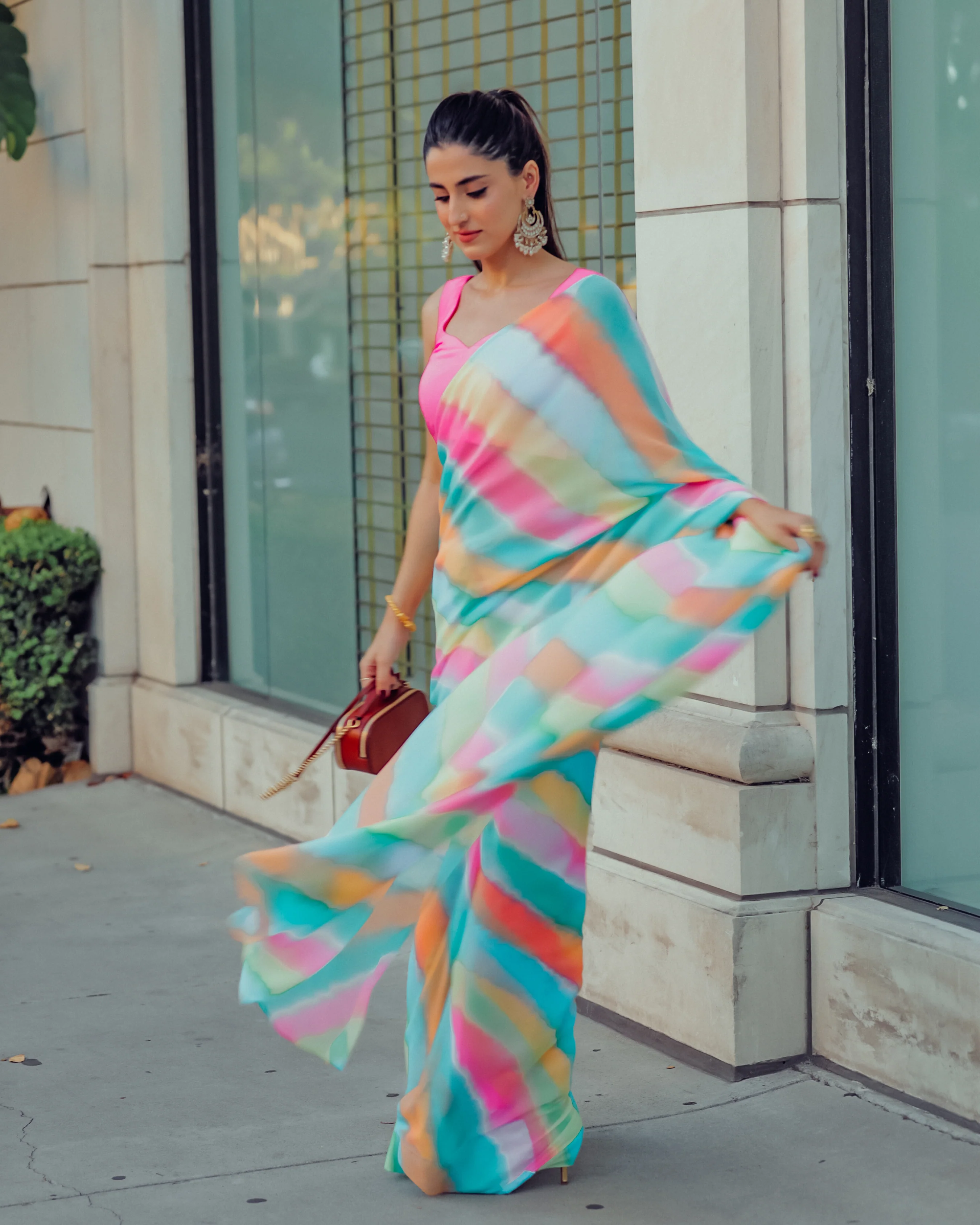 Jazzy Mix Leheriya Pure Chiffon Saree - Image 5