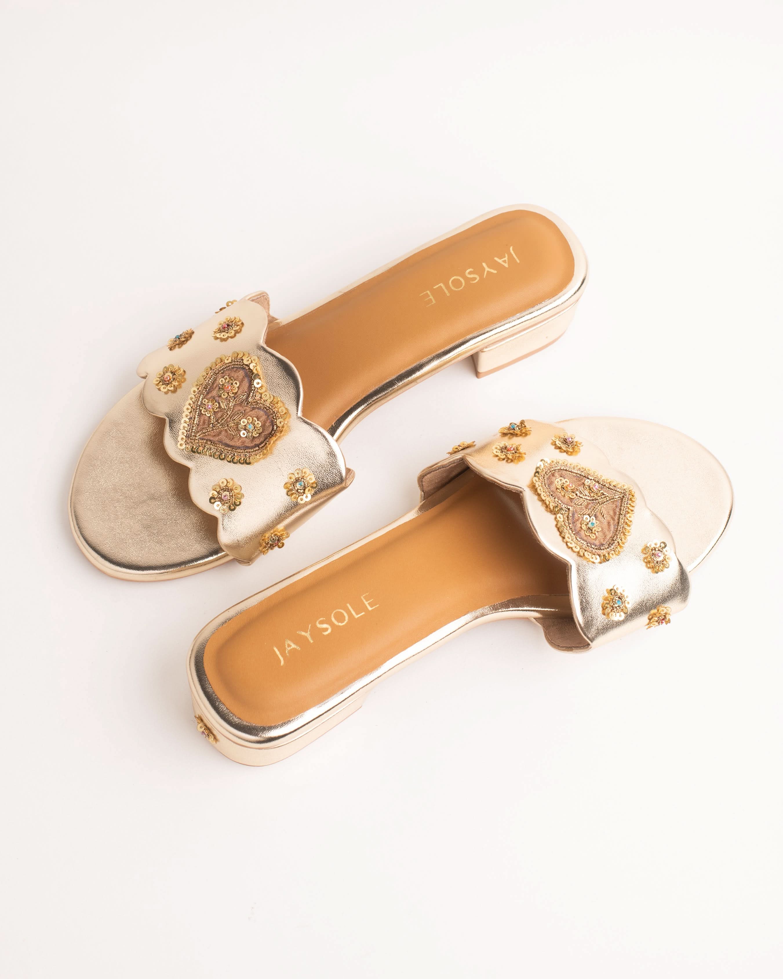 Jugnu Golden Handcrafted Heels - Image 3