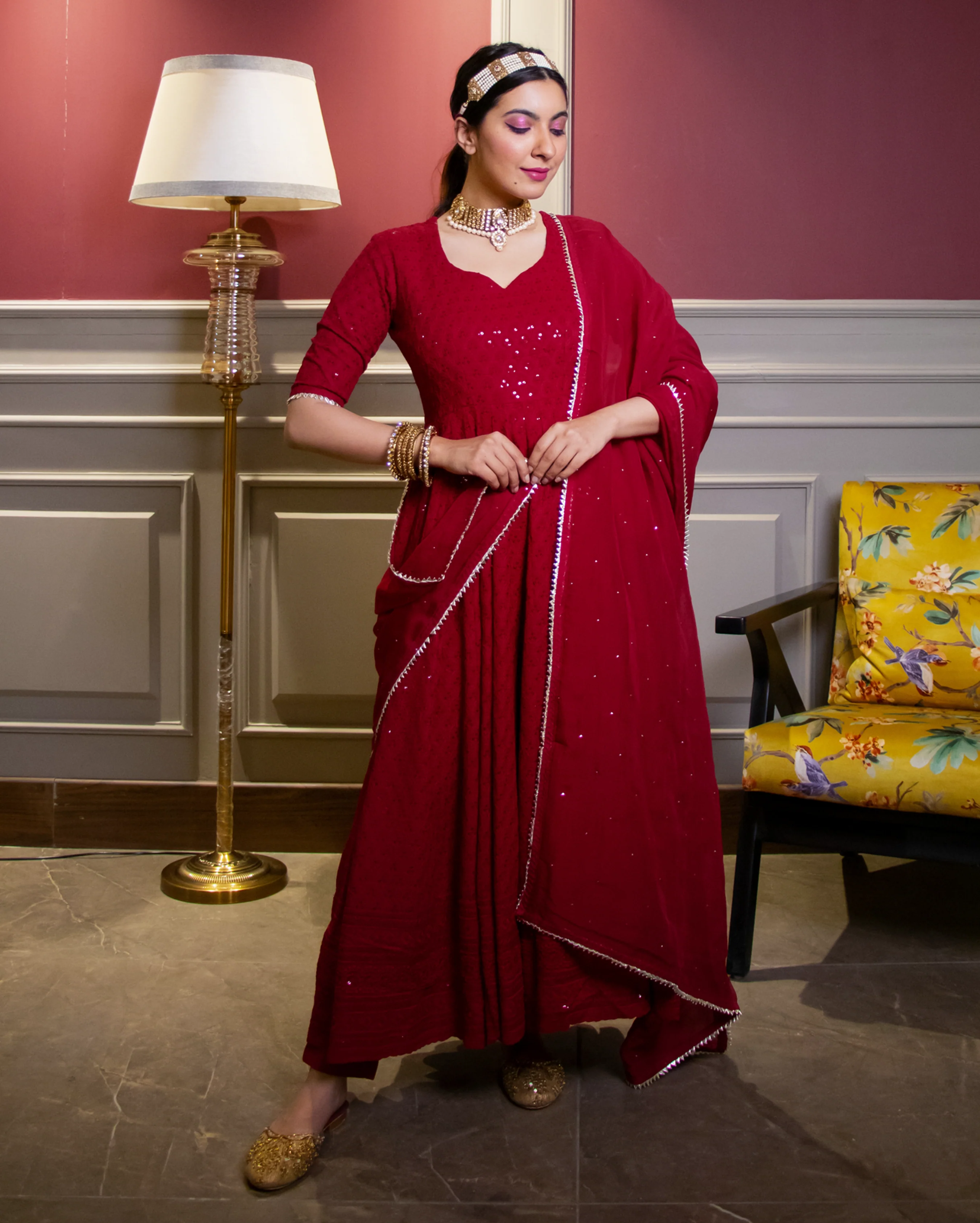 Kaina Embroidered Anarkali Set - Image 4