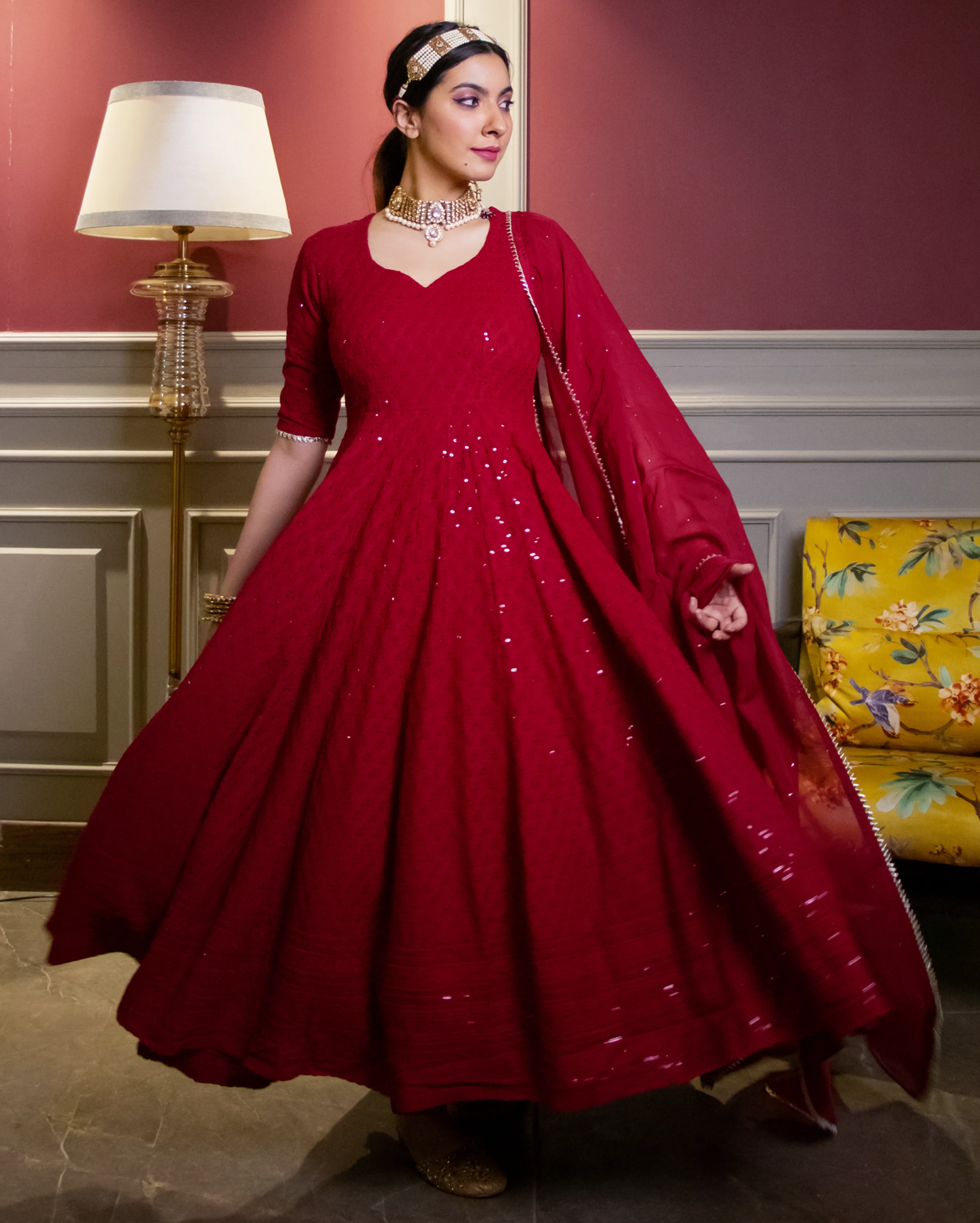 Kaina Embroidered Anarkali Set - Image 5