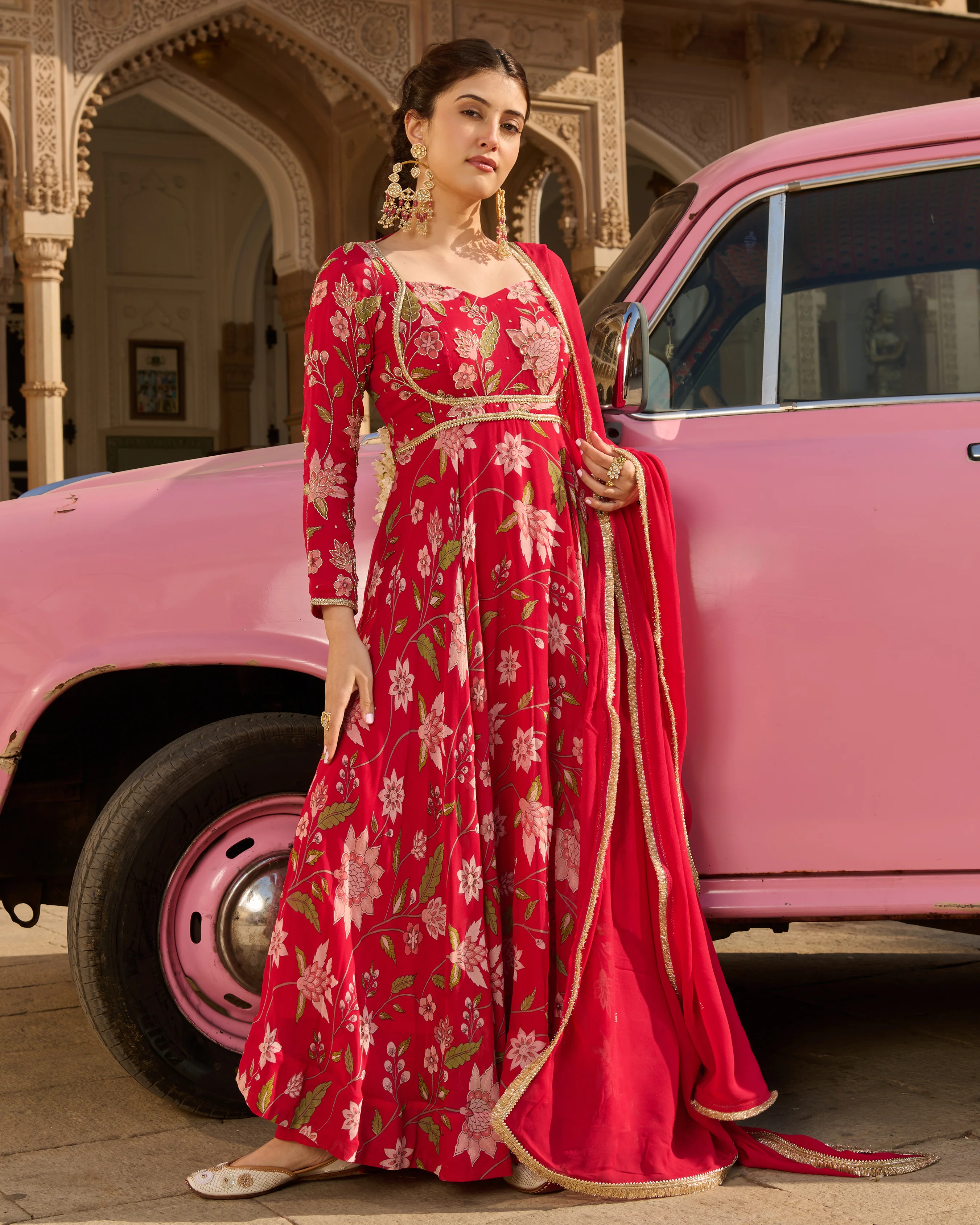 Kashish Pink Printed Georgette Suit Set - Image 2
