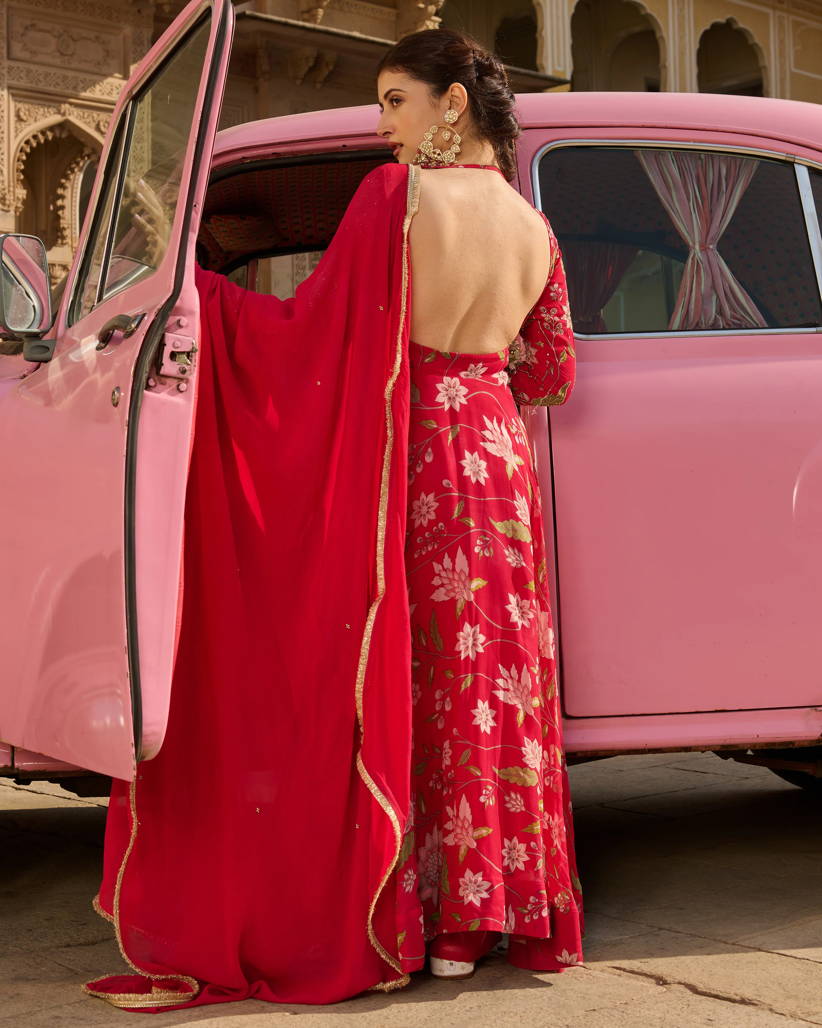 Kashish Pink Printed Georgette Suit Set - Image 7