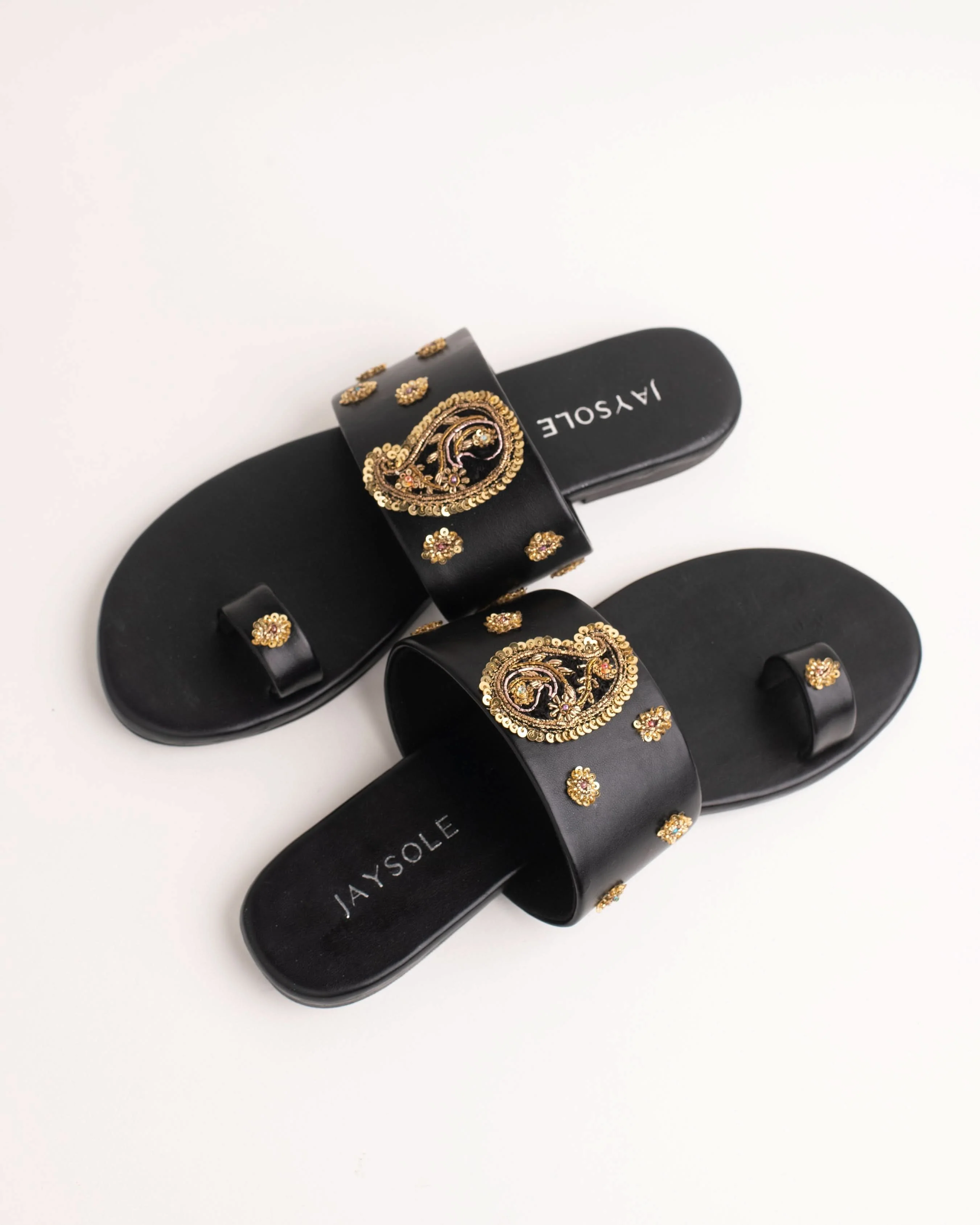 Koyal Black Handcrafted Flats - Image 4
