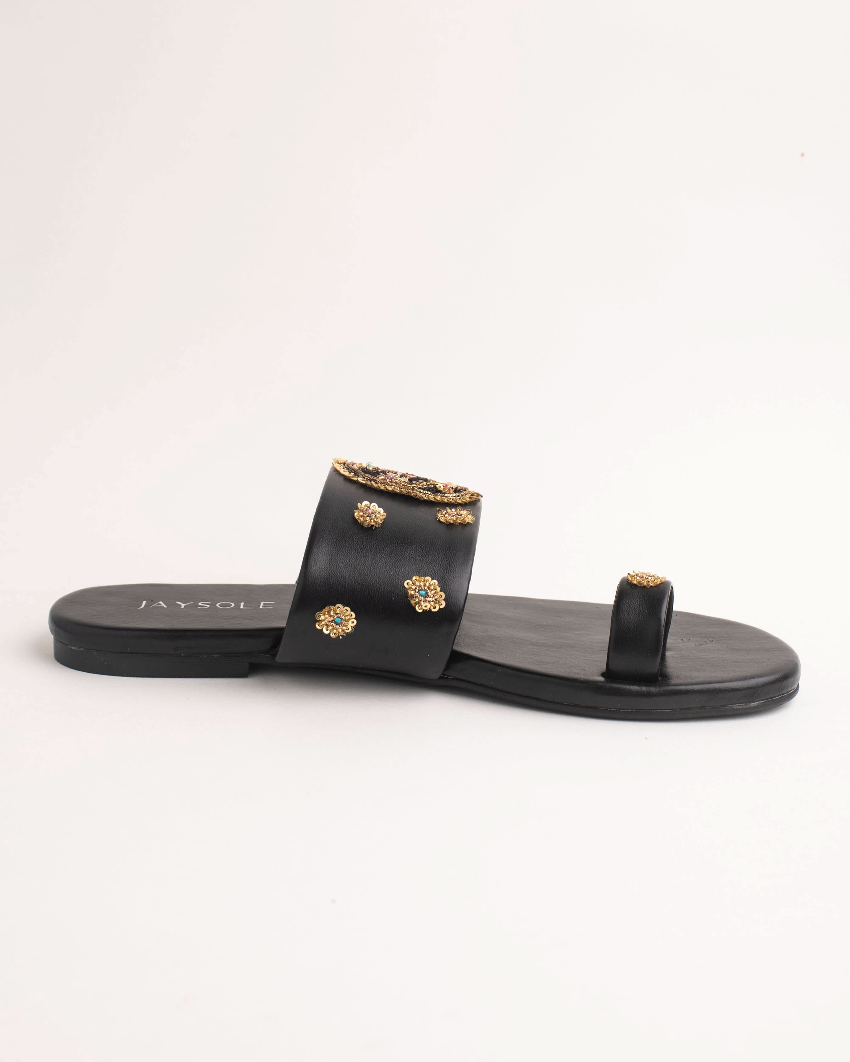 Koyal Black Handcrafted Flats - Image 6
