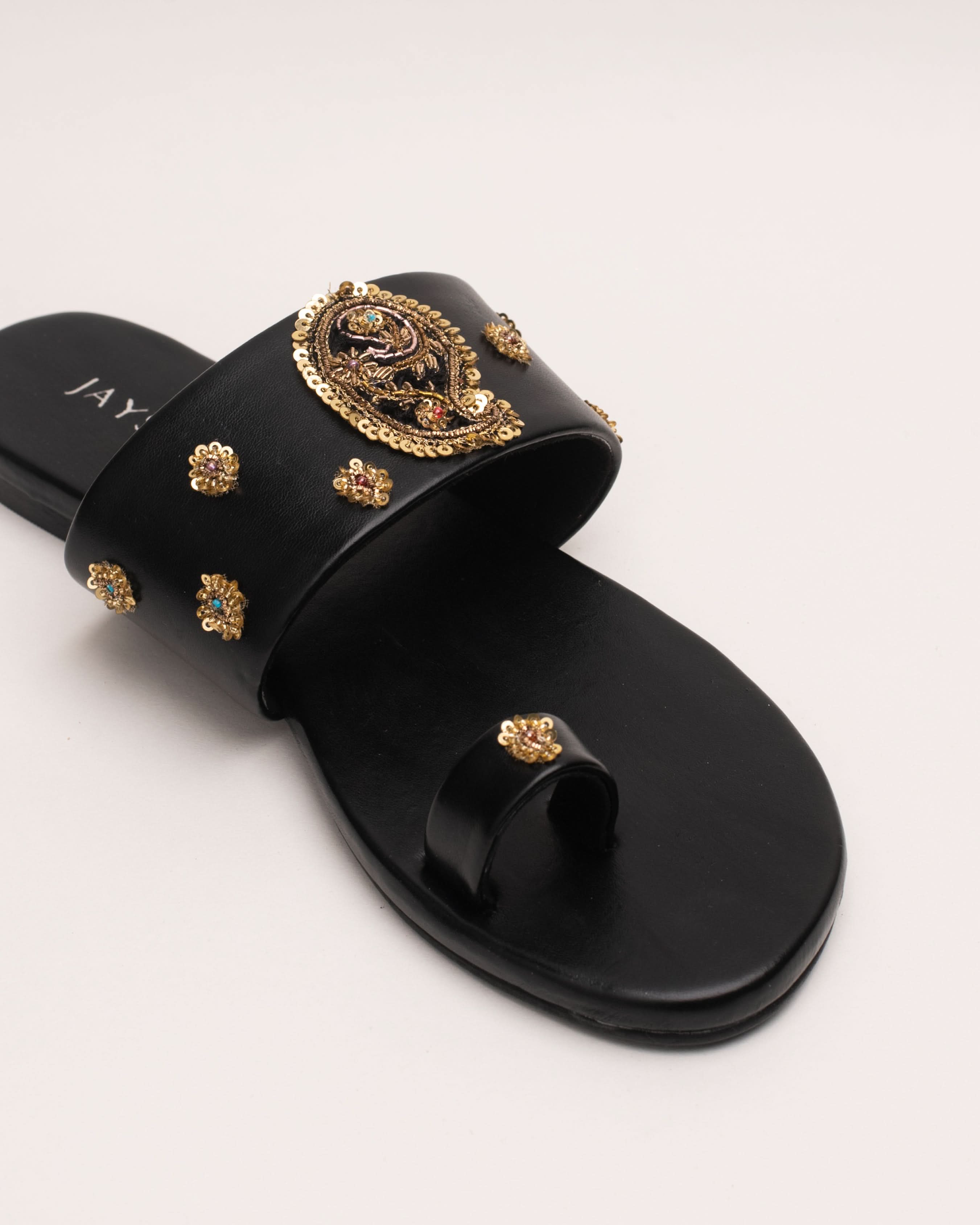 Koyal Black Handcrafted Flats - Image 7