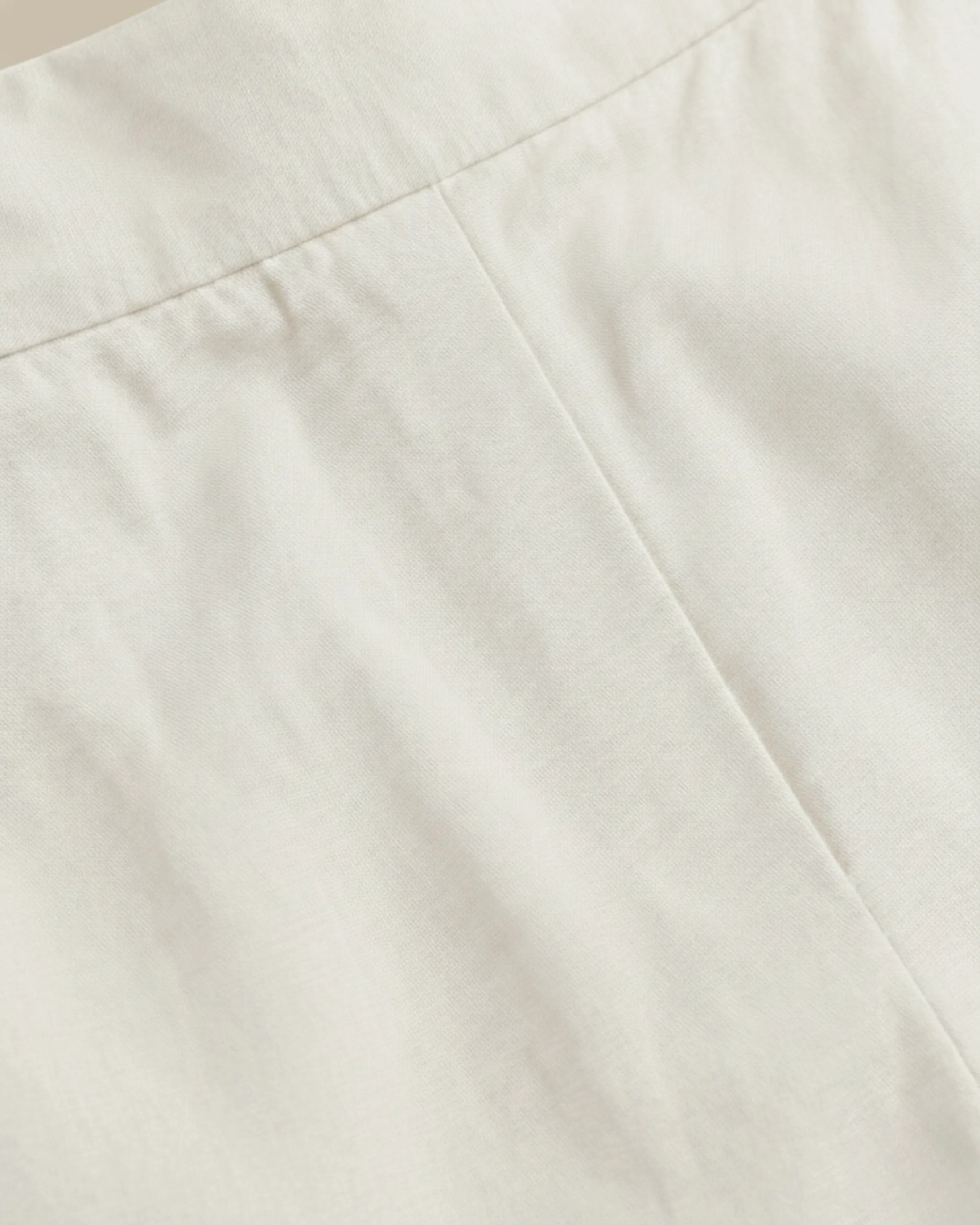 Kriya Off White Cotton Solid Straight Pants - Image 2