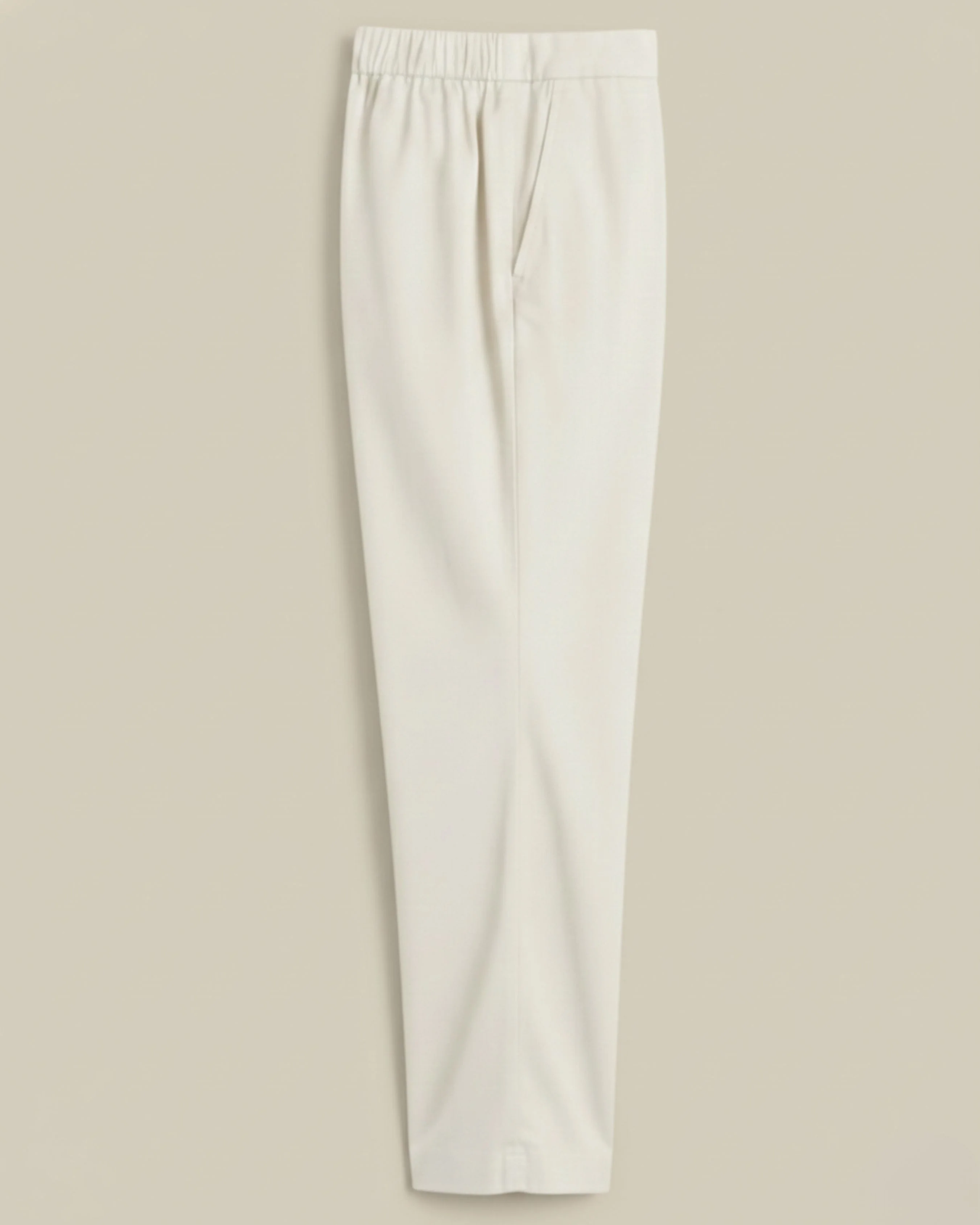Kriya Off White Cotton Solid Straight Pants - Image 4