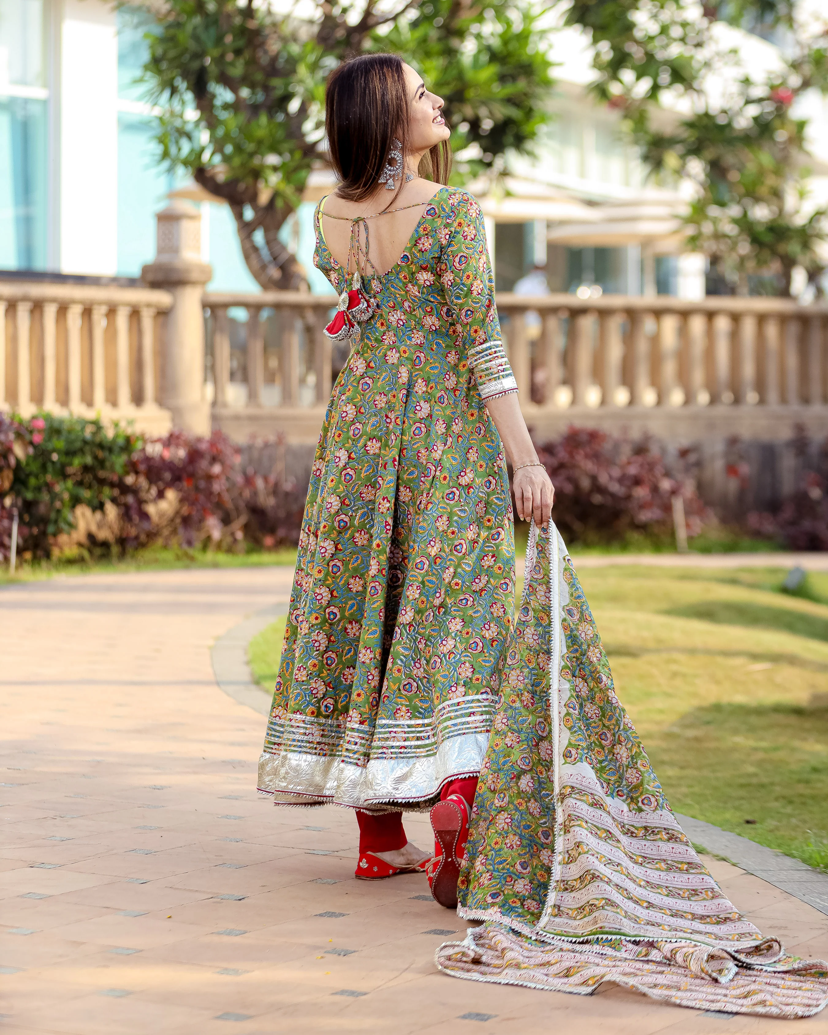 Leafy Green Handblock Suit Set - Image 6