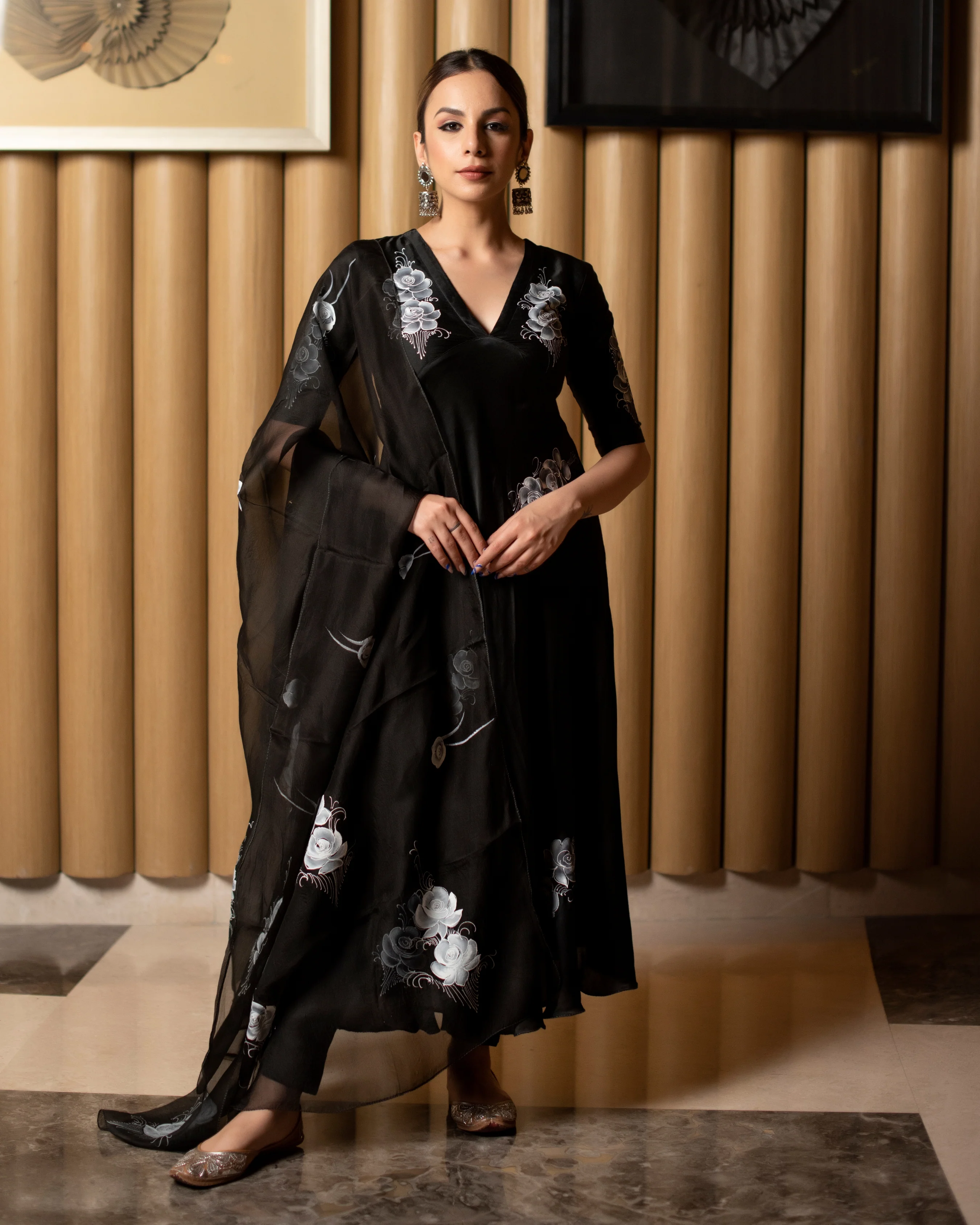 Leather Black Handpainted Suit Set - Image 6