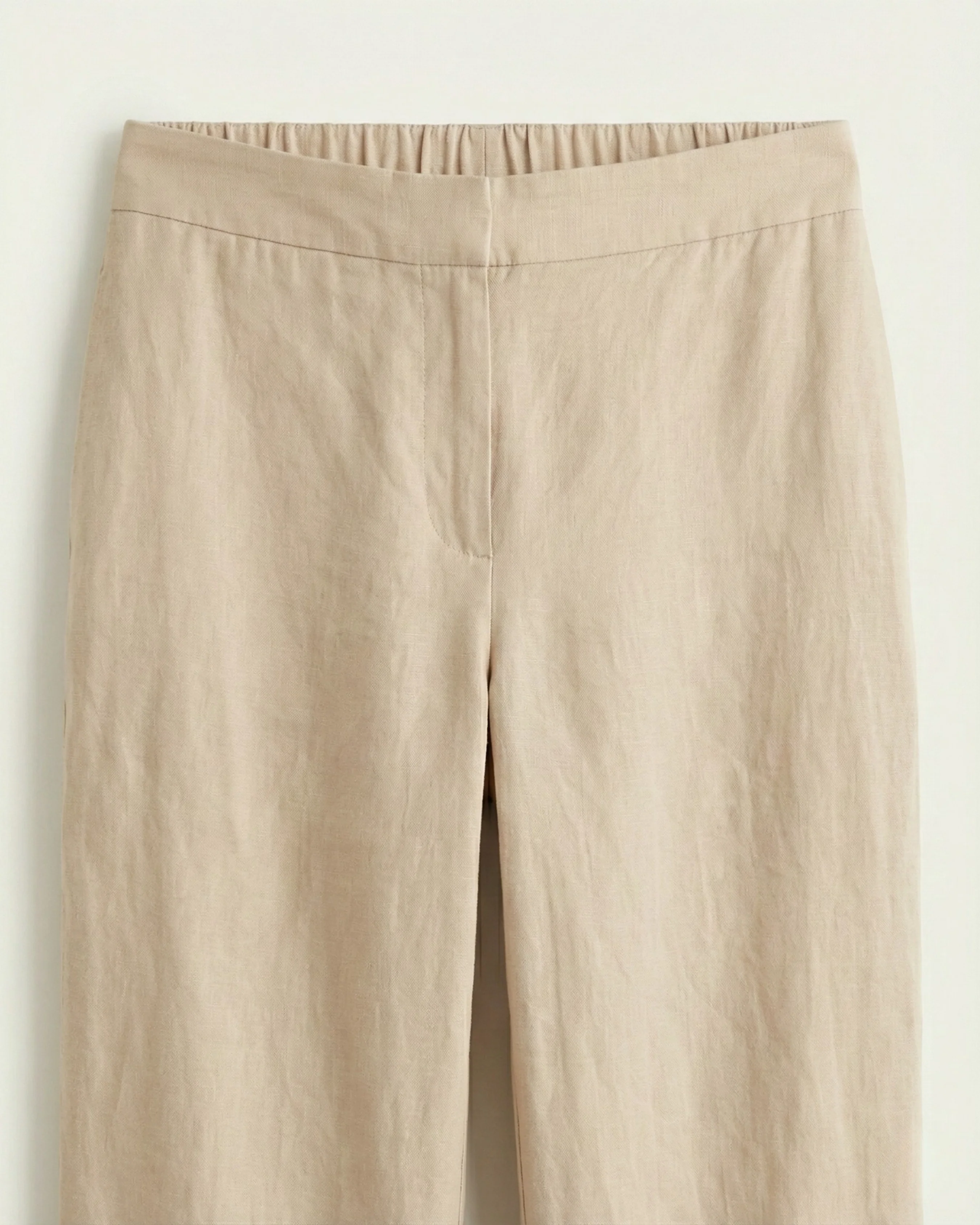 Leeya Beige Linen Straight Pants - Image 3