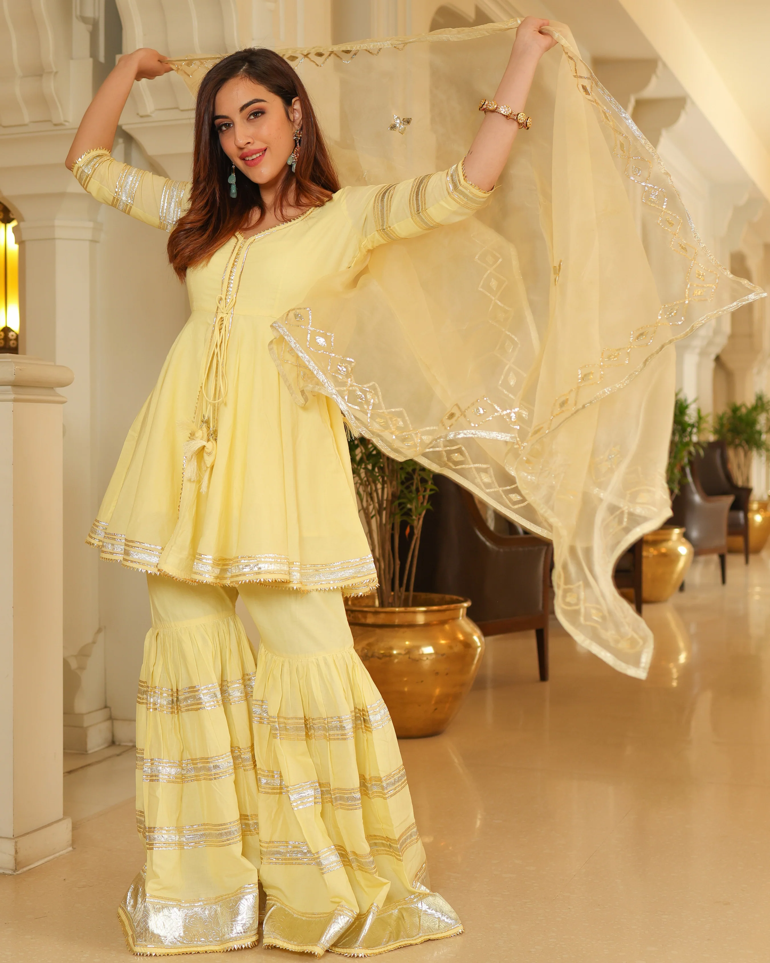Lemon Light Gotapatti Sharara Set - Image 7
