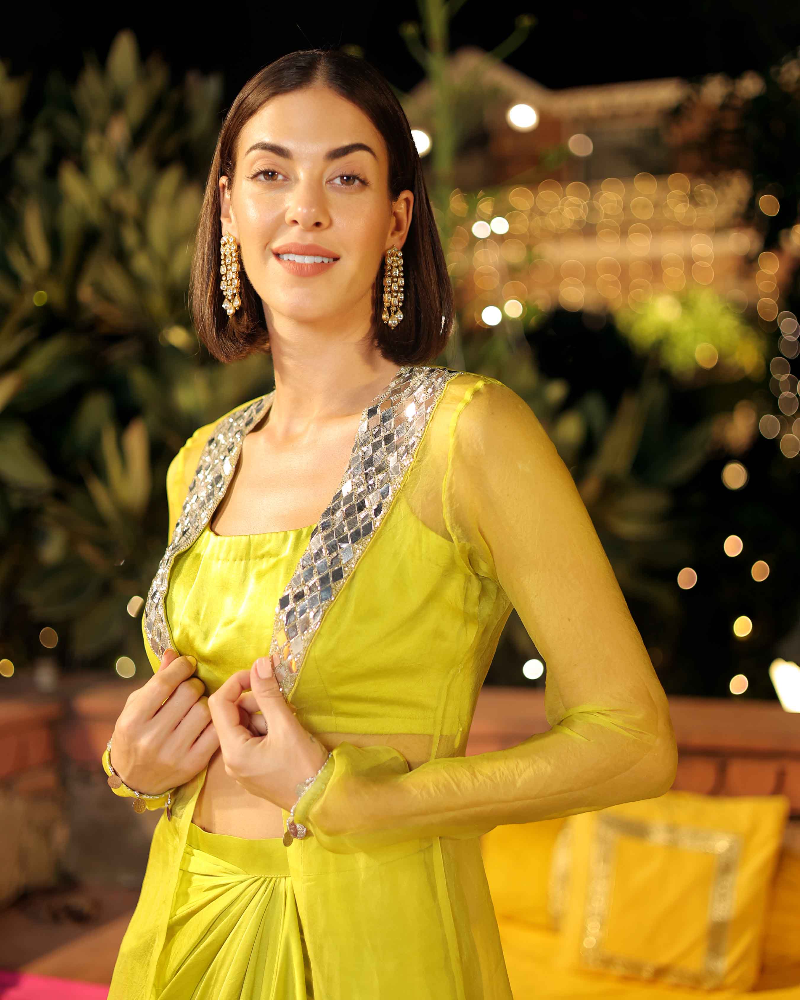 Lemon Lime Sparkle Mirror Work Coord Set - Image 7