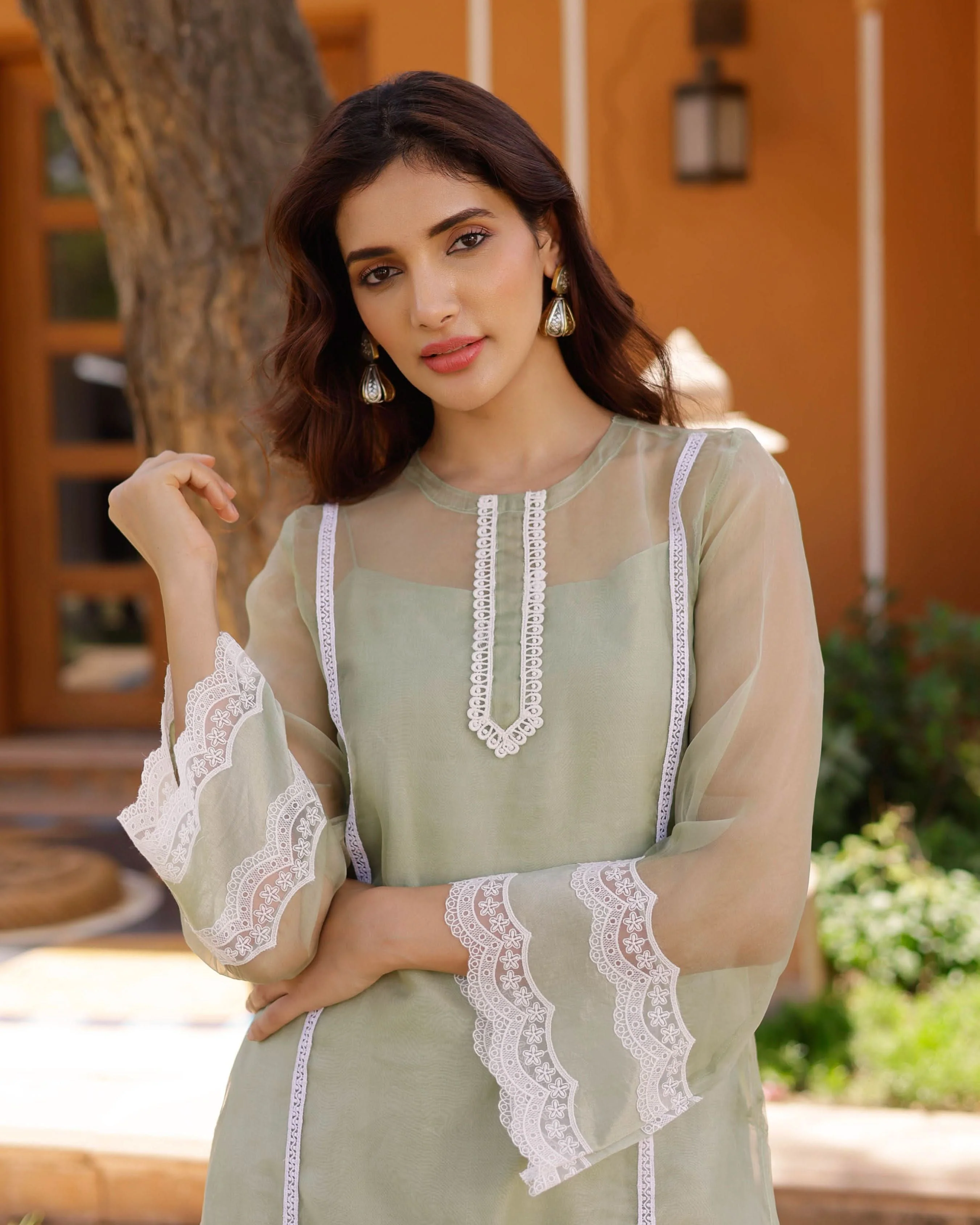Lucy Organza Straight Kurta Set - Image 2